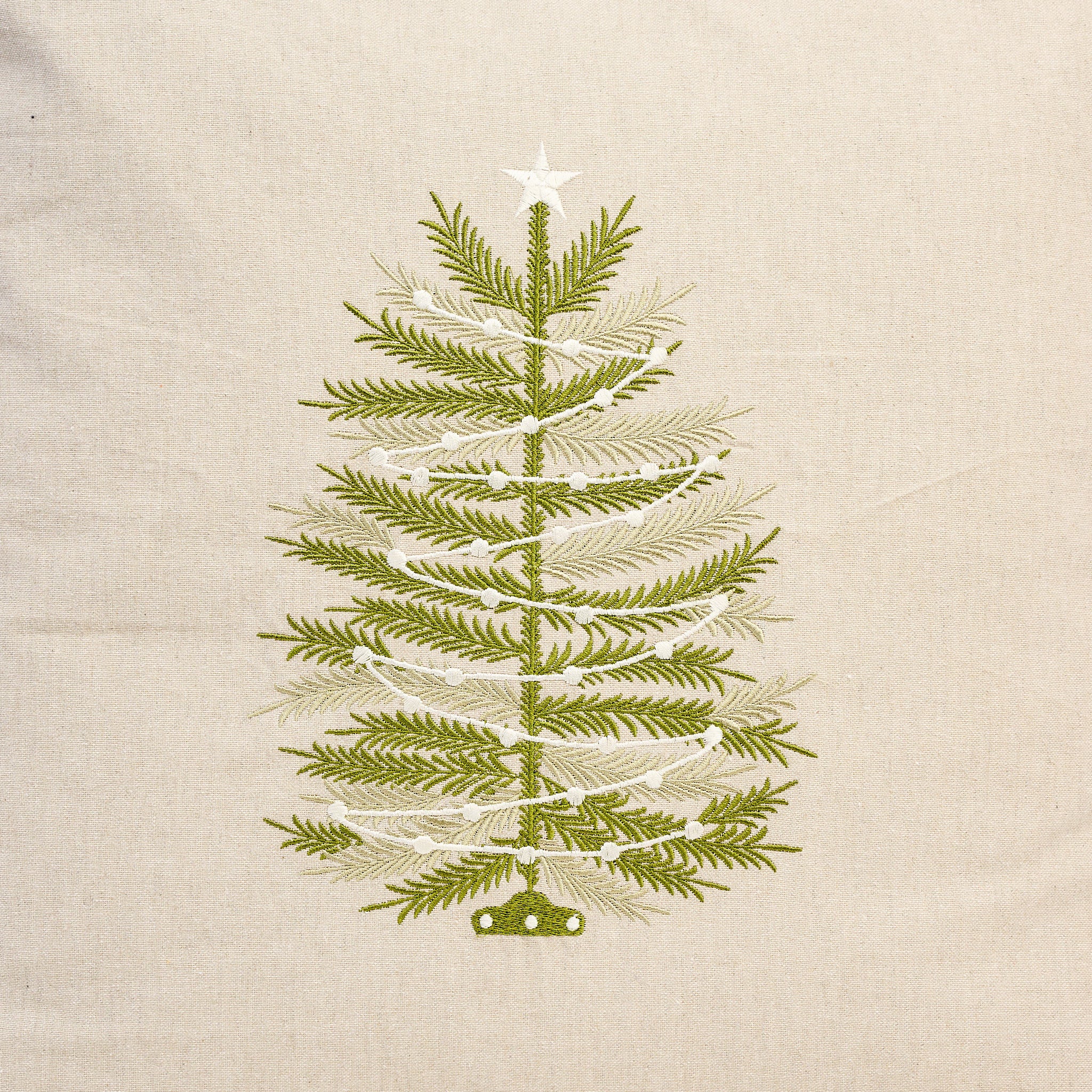 Embroidered Tree Pillow 20" x 20" at Addison West