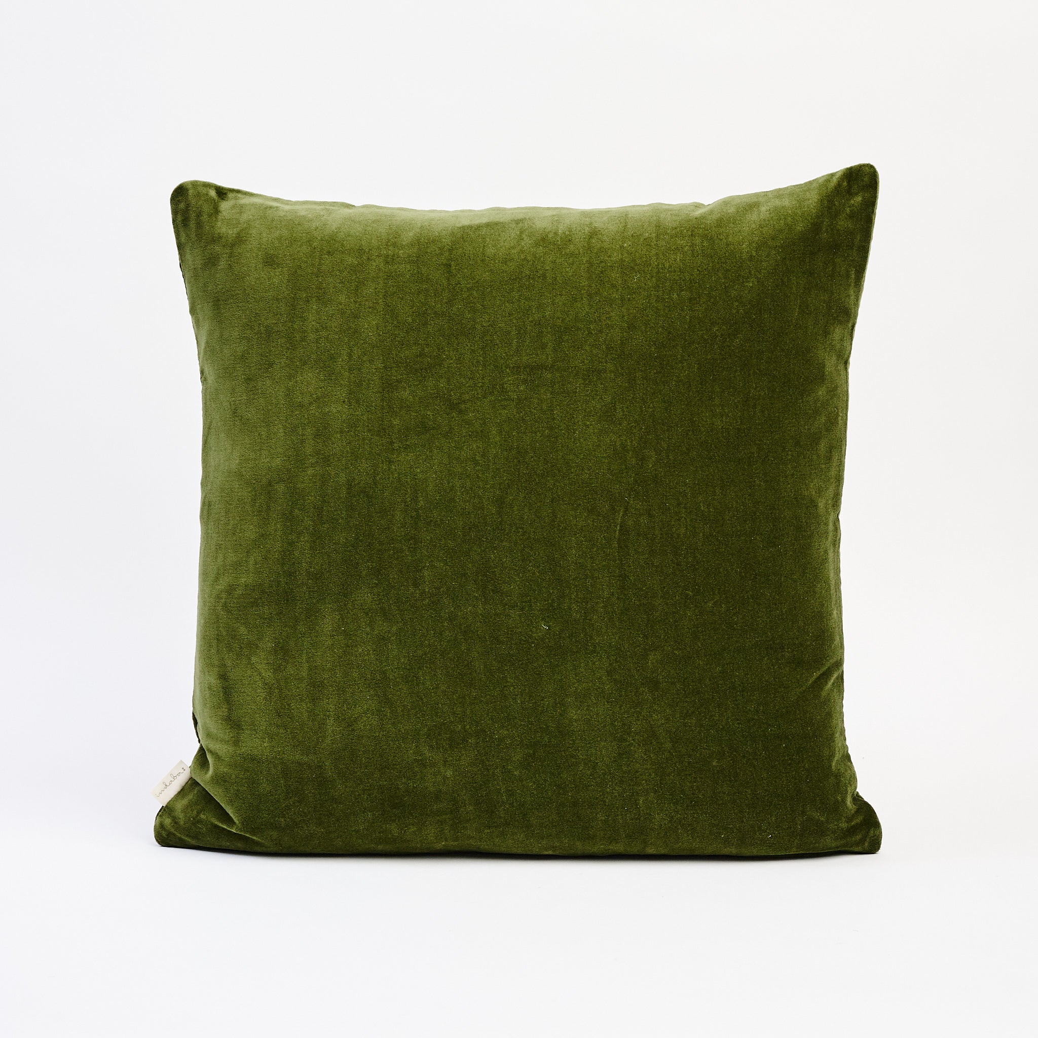 Velvet Stripe 20" Pillow in Moss on a white background at Addison West