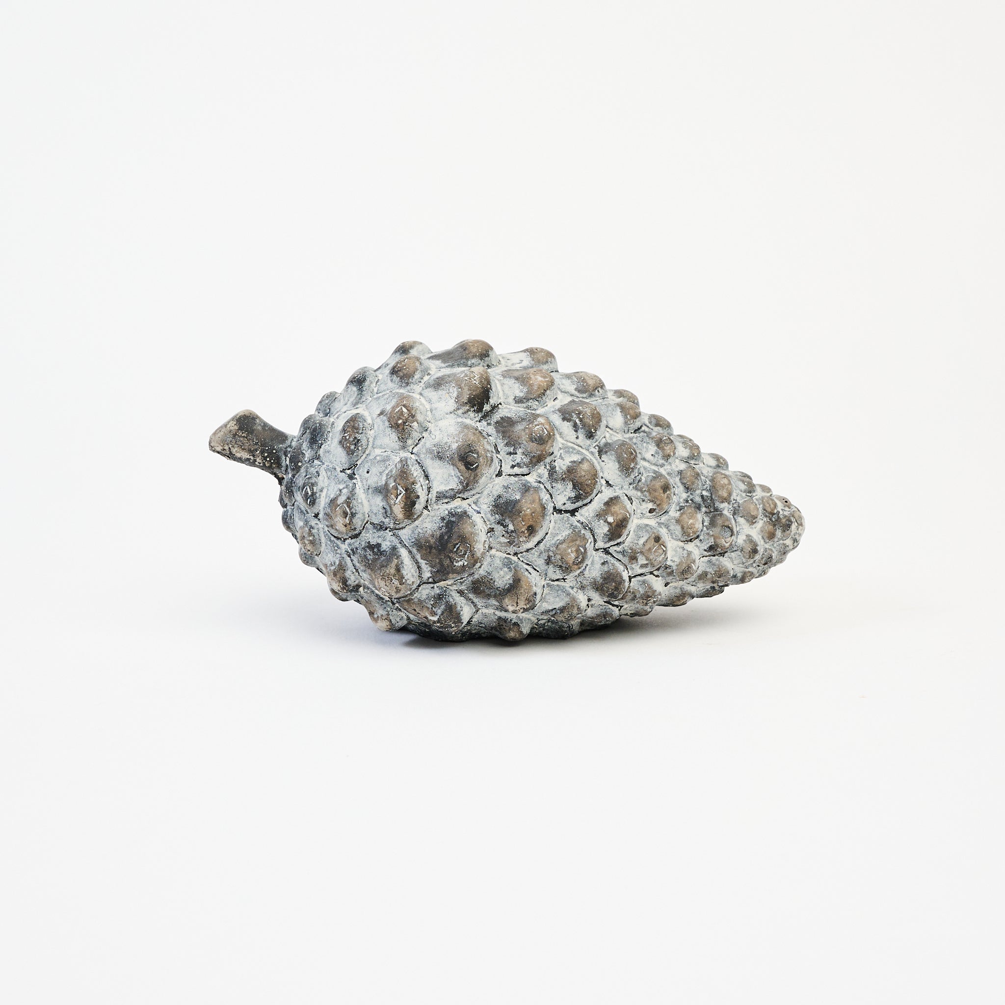 Cement Pinecone on a white background at Addison West