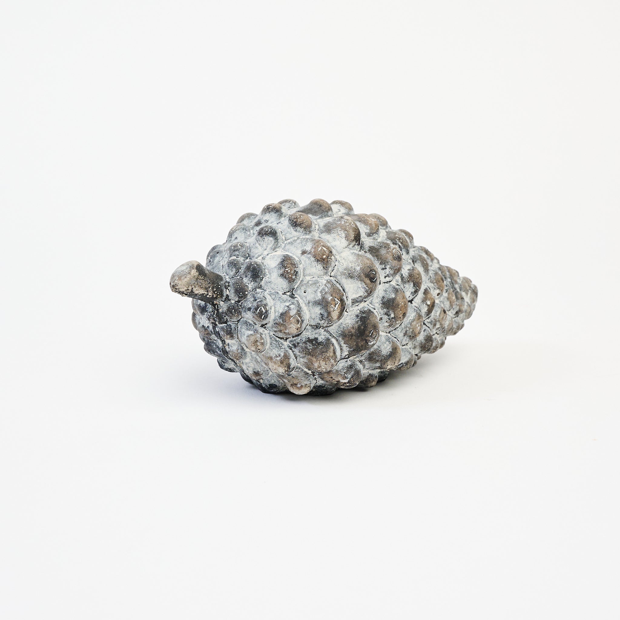 Cement Pinecone on a white background at Addison West