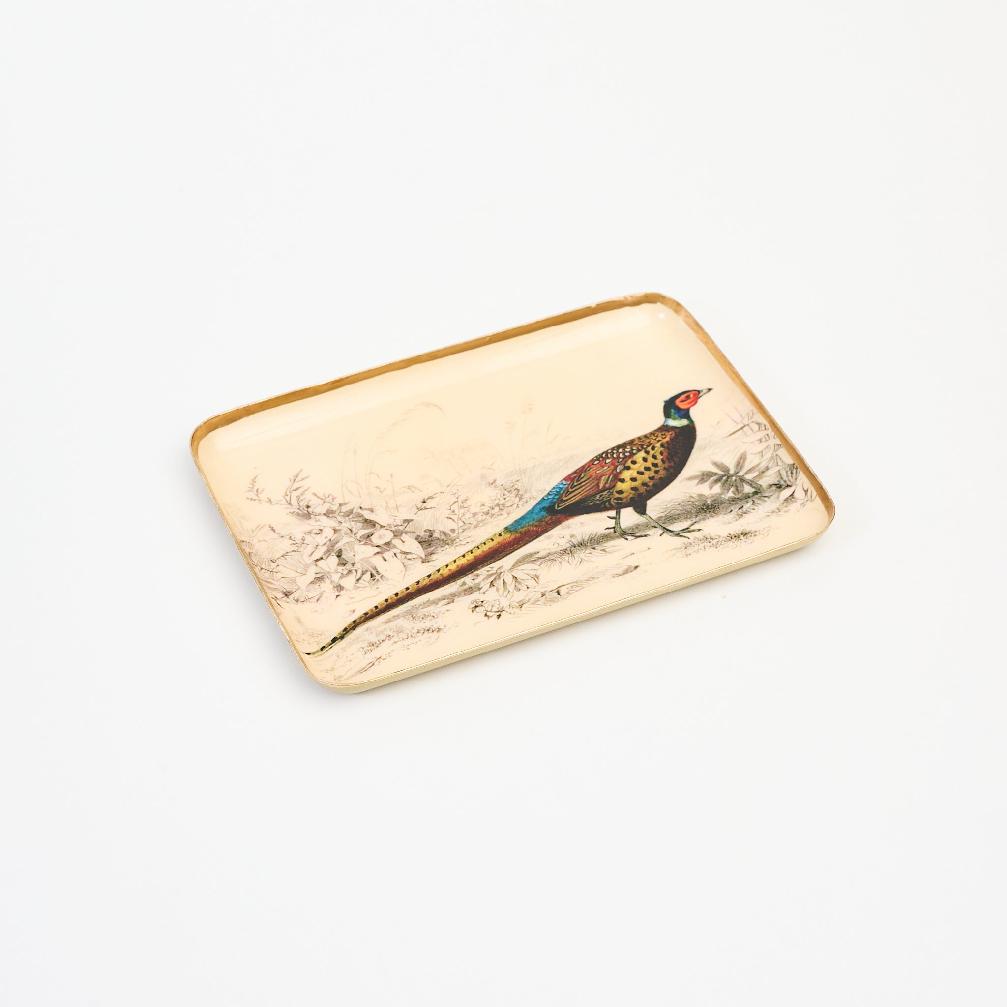 Male Pheasant Trinket Tray on a white background at Addison West