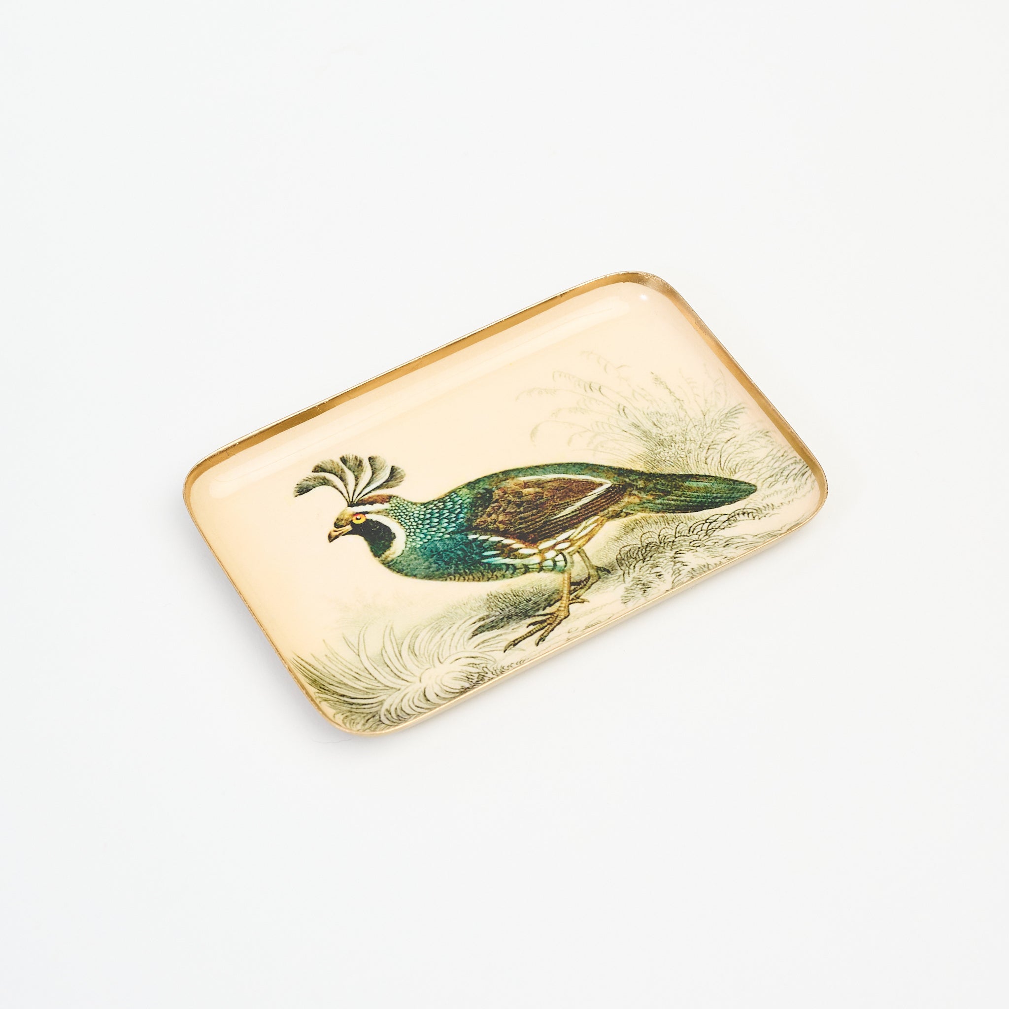 California Quail Trinket Tray 1 on a white background at Addison West