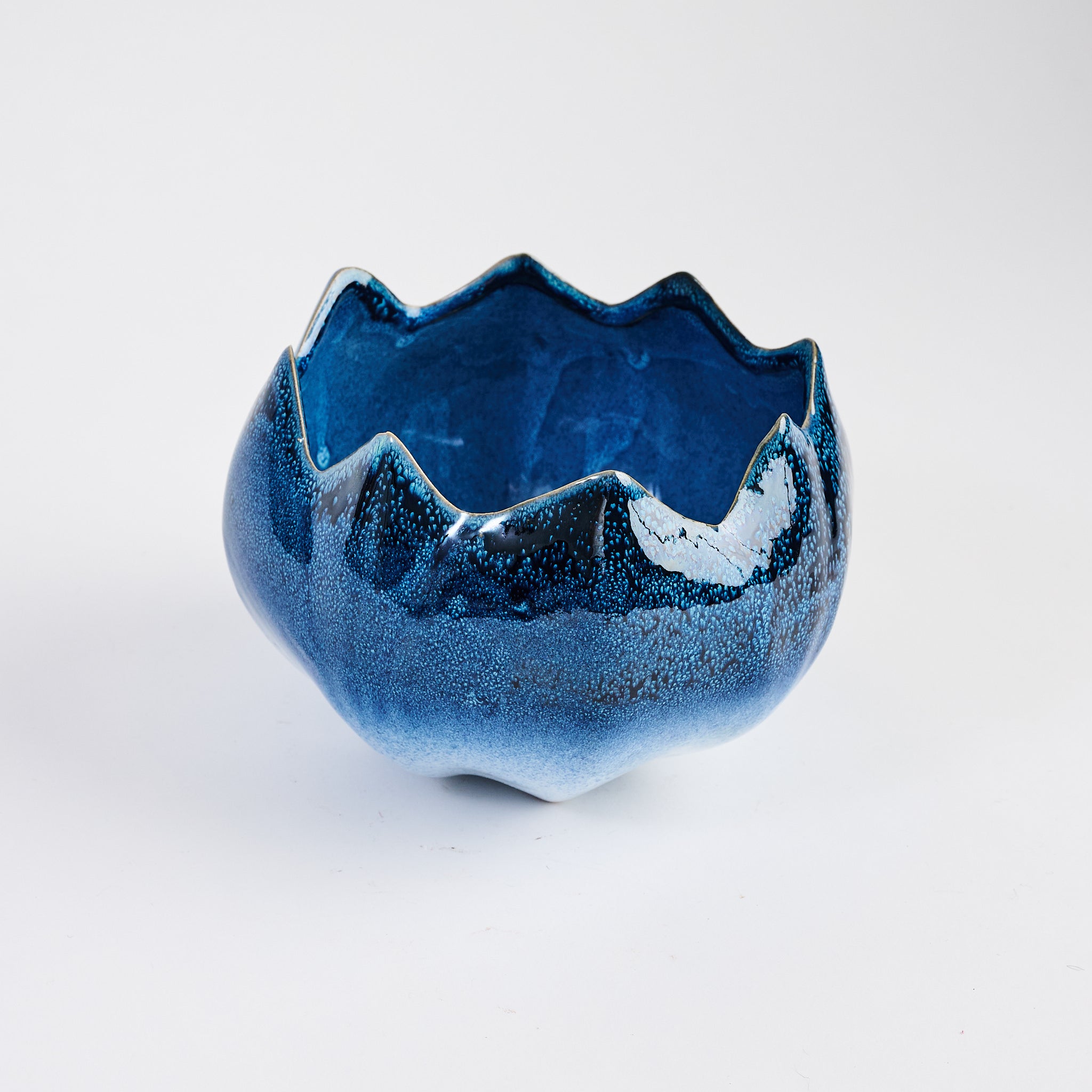 Stoneware Floral Planter on a white background at Addison West