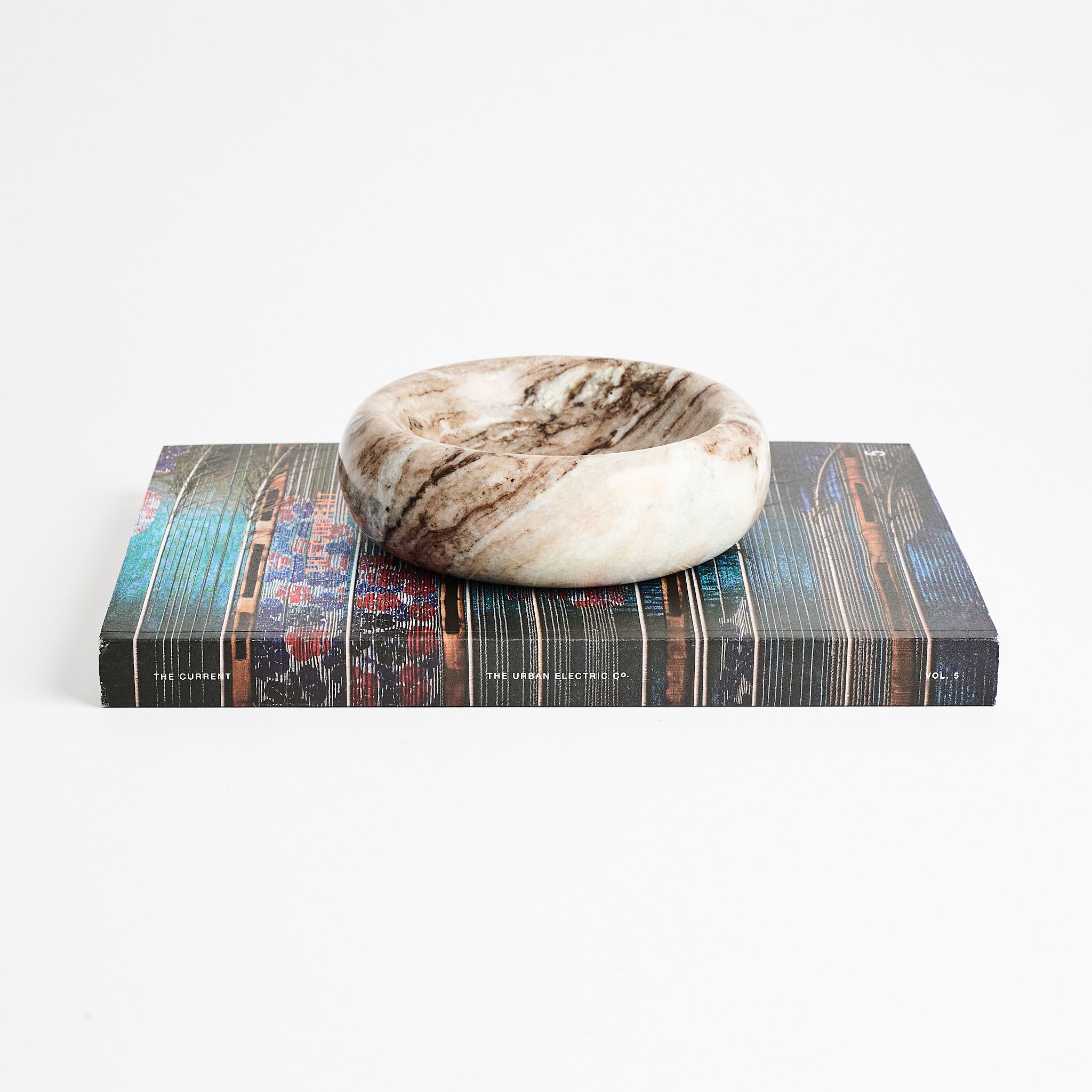 Topanga Marble Dish on a white background at Addison West