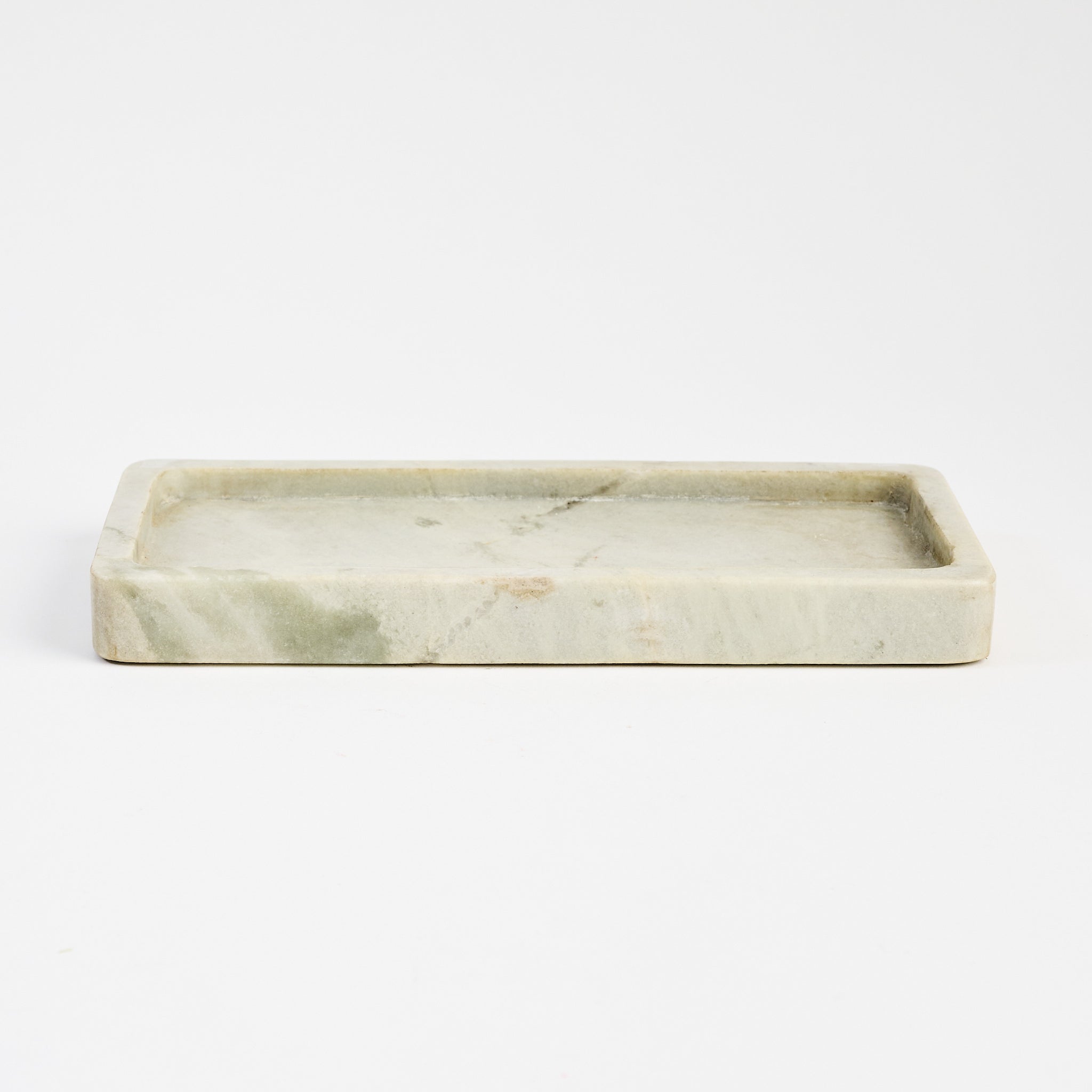 Green Melange Marble Tray on a white background at Addison West
