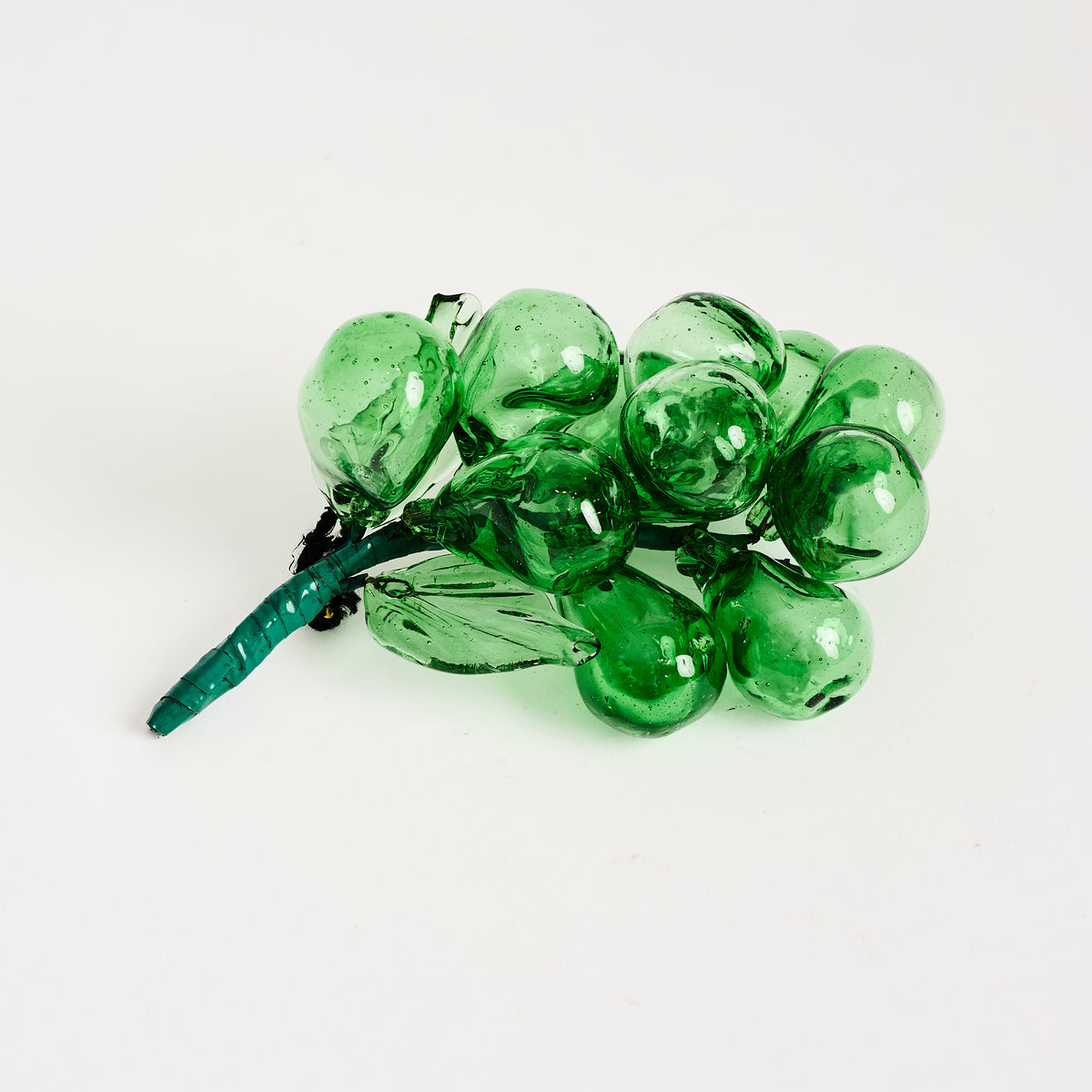 Vintage Green Glass Grapes on a white background at Addison West