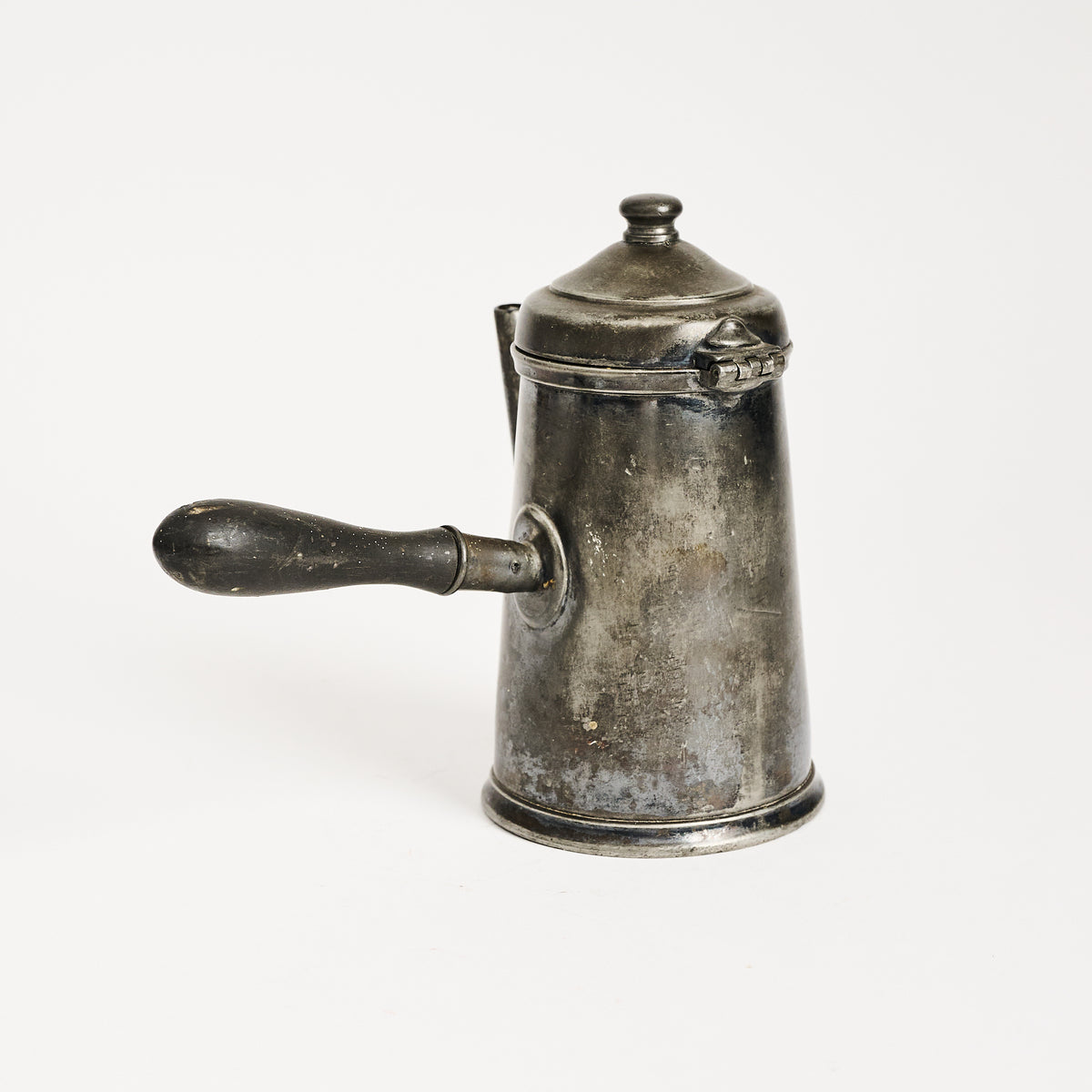 Vintage Pewter Chocolate Pot on a white background at Addison West