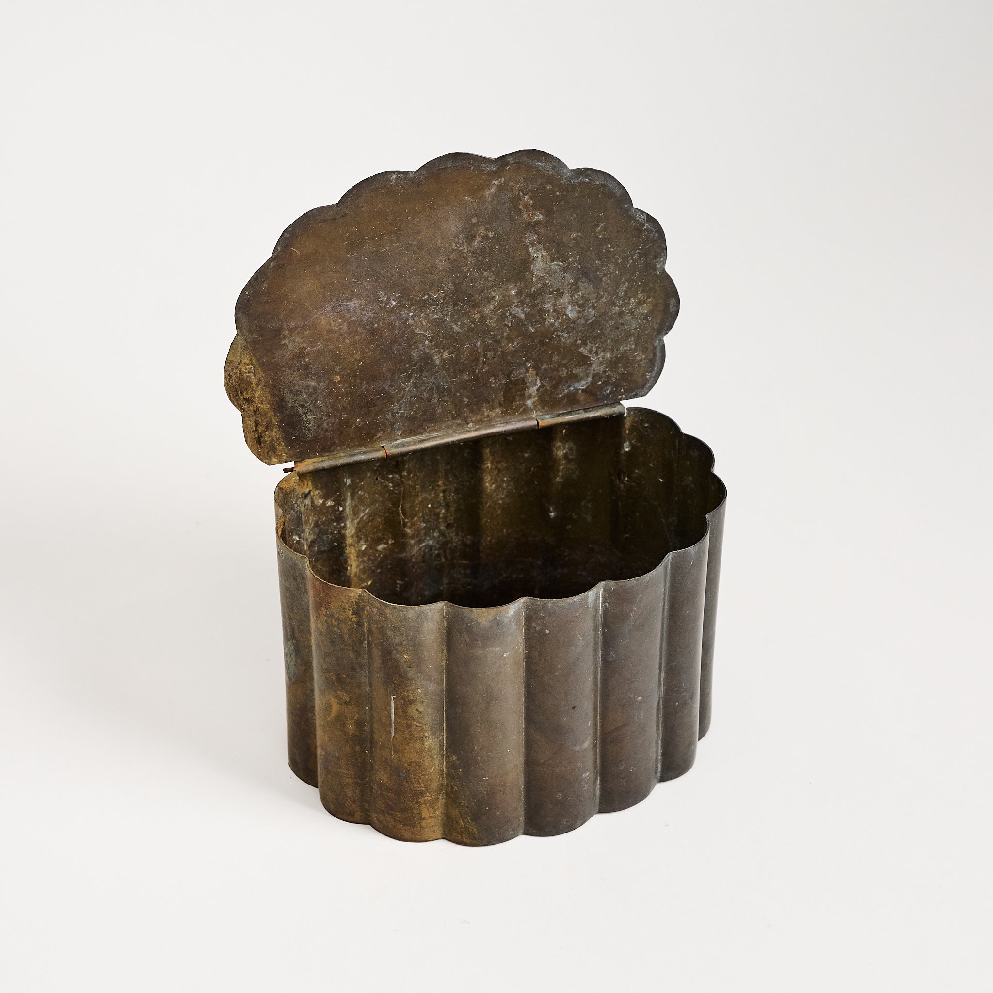 Vintage Brass Hinged Box on a white background at Addison West