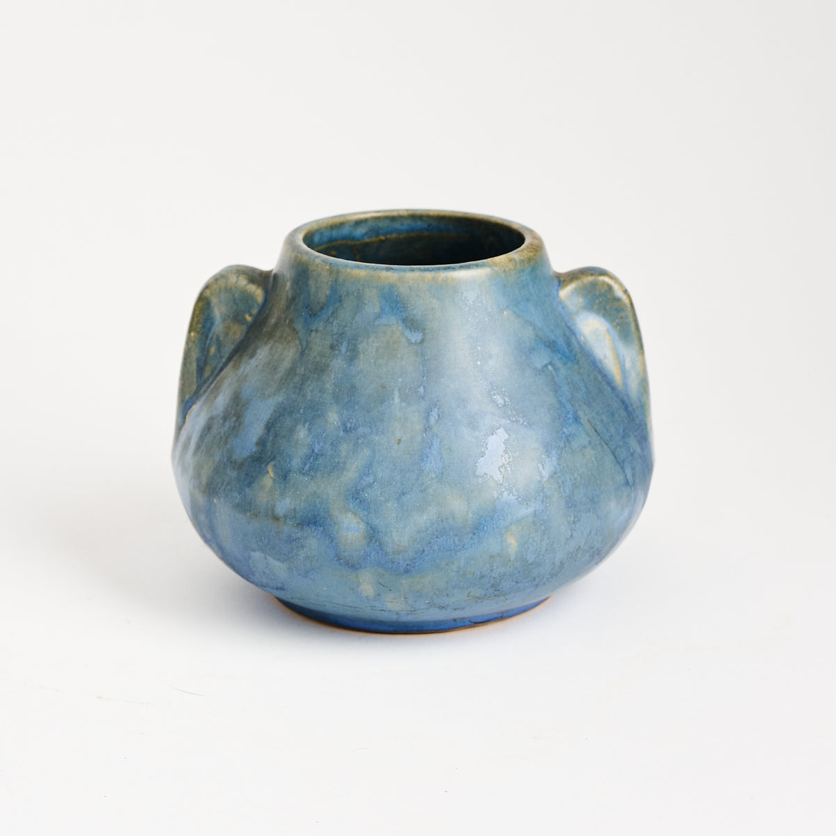 Vintage Blue McCoy Vase on a white background at Addison West