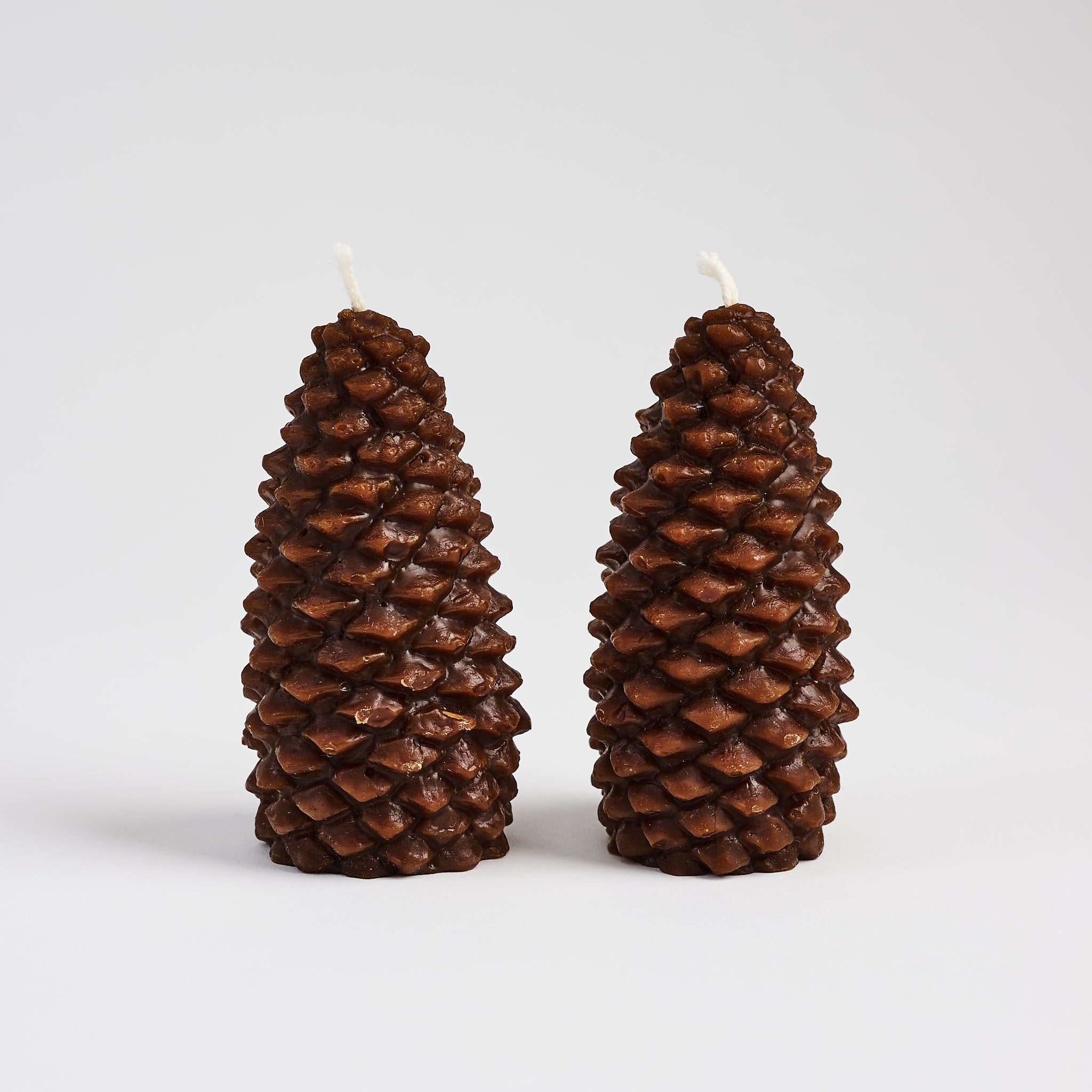 Pinecone Beeswax Candle in Espresso on a white background at Addison West