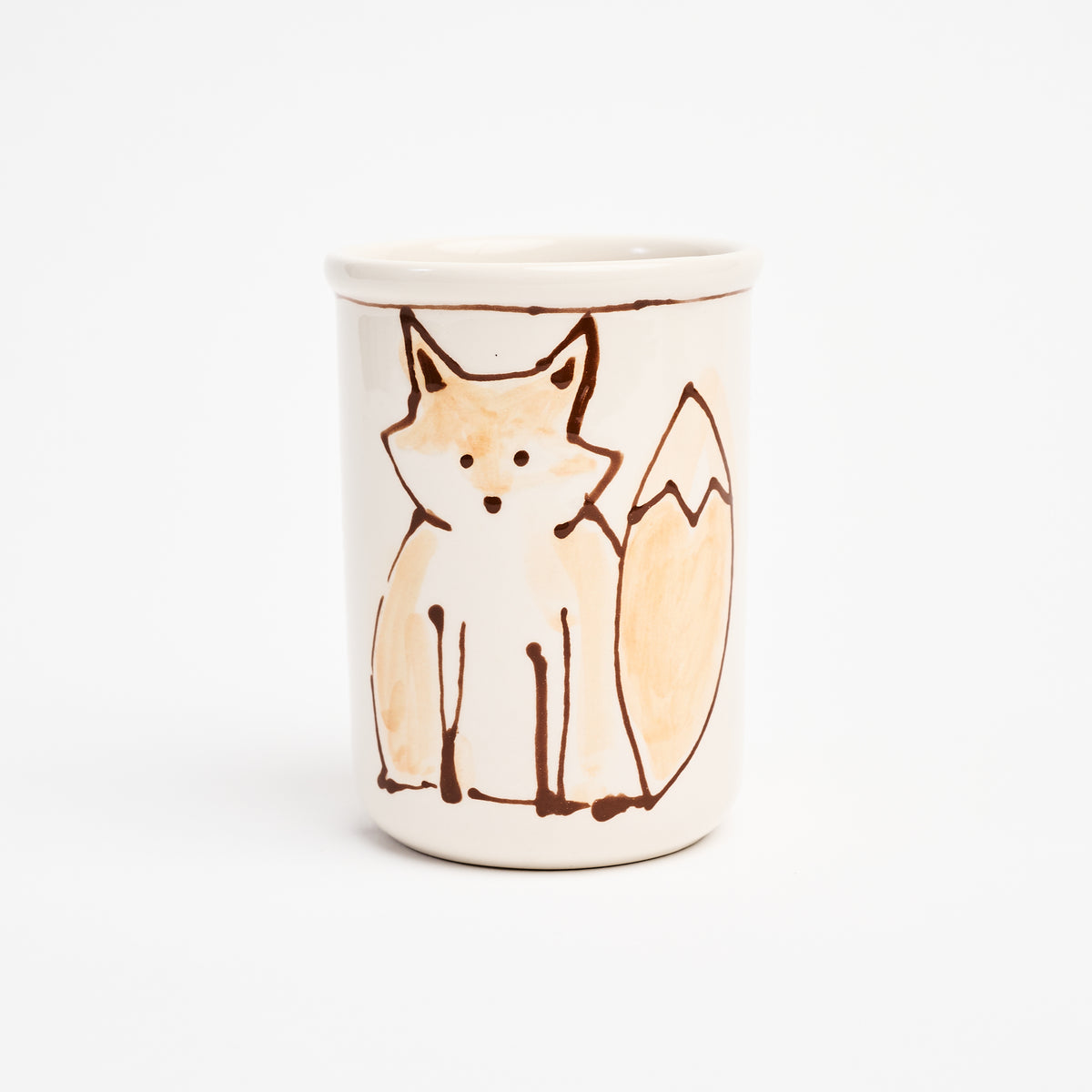 Stephanie Verdun Small Cup in Orange & Brown on a white background at Addison West