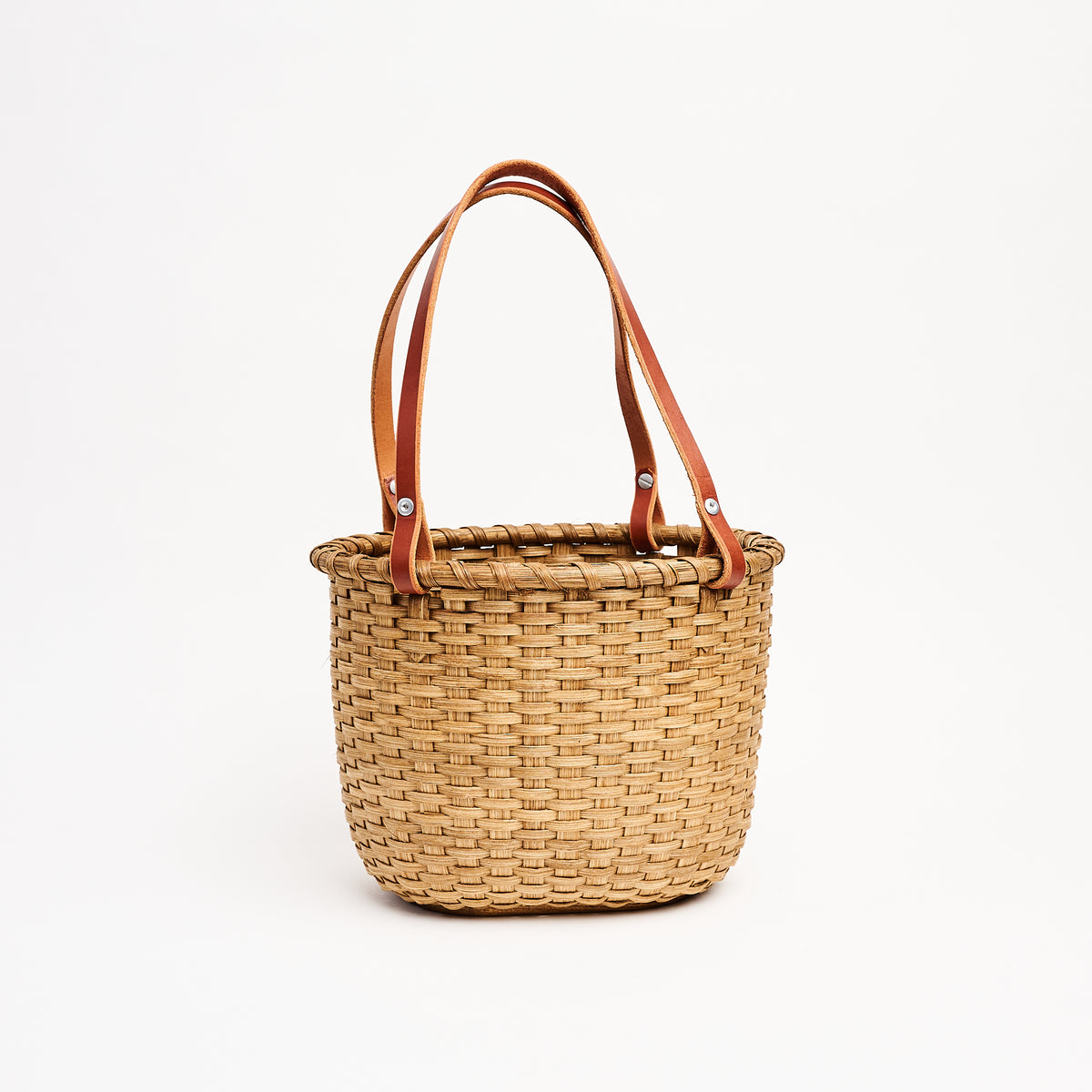 Vermont Wooden Bottom Purse Basket on a white background at Addison West