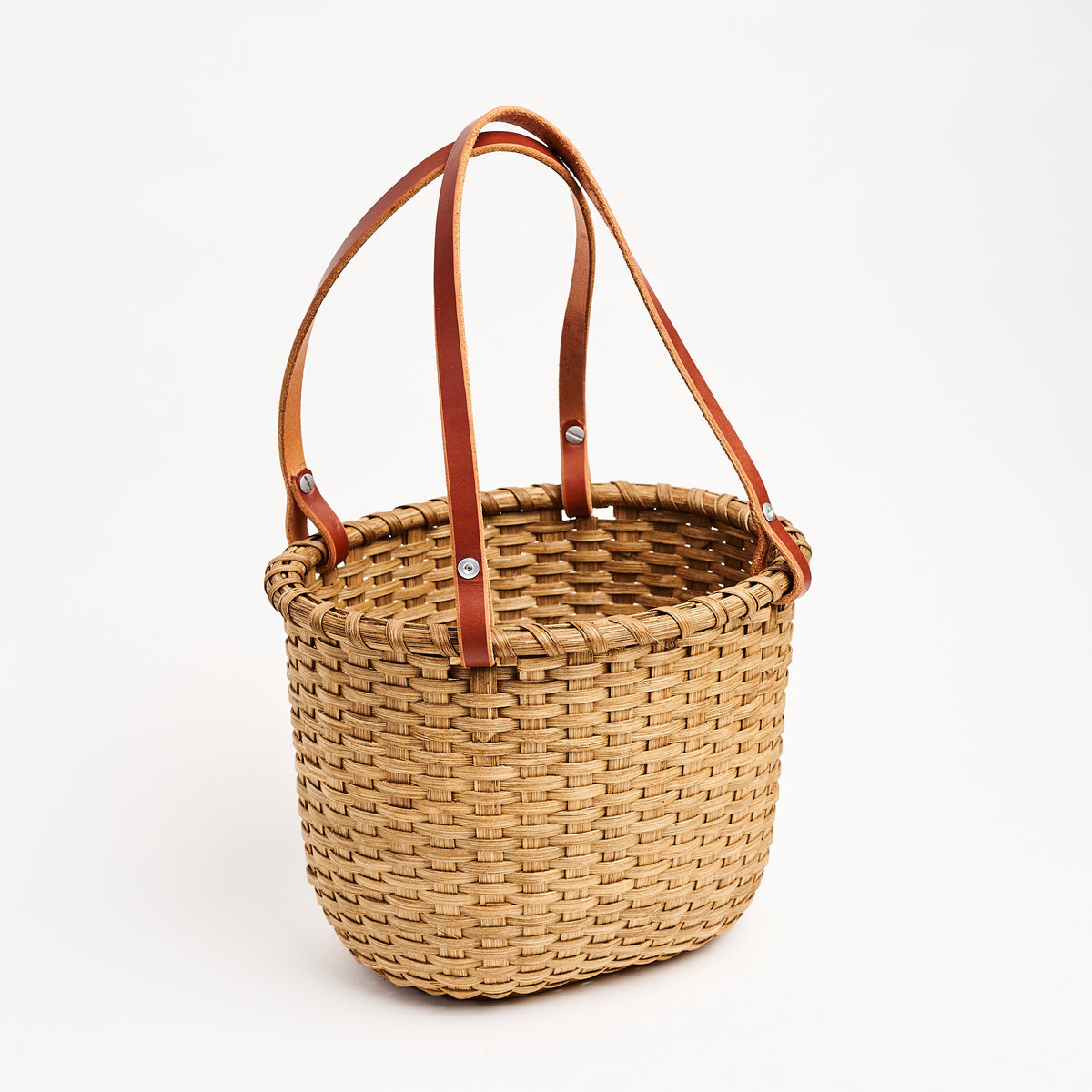 Vermont Wooden Bottom Purse Basket on a white background at Addison West