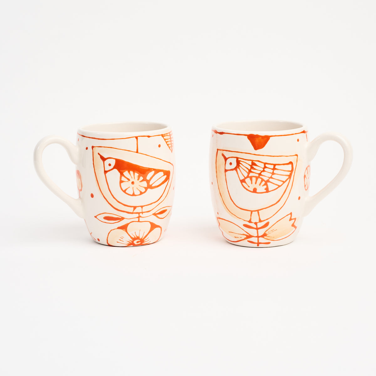 Stephanie Verdun Barrel Mug in Orange on a white background at Addison West
