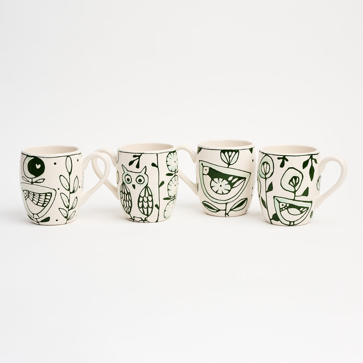 Stephanie Verdun Barrel Mug in Dark Green on a white background at Addison West