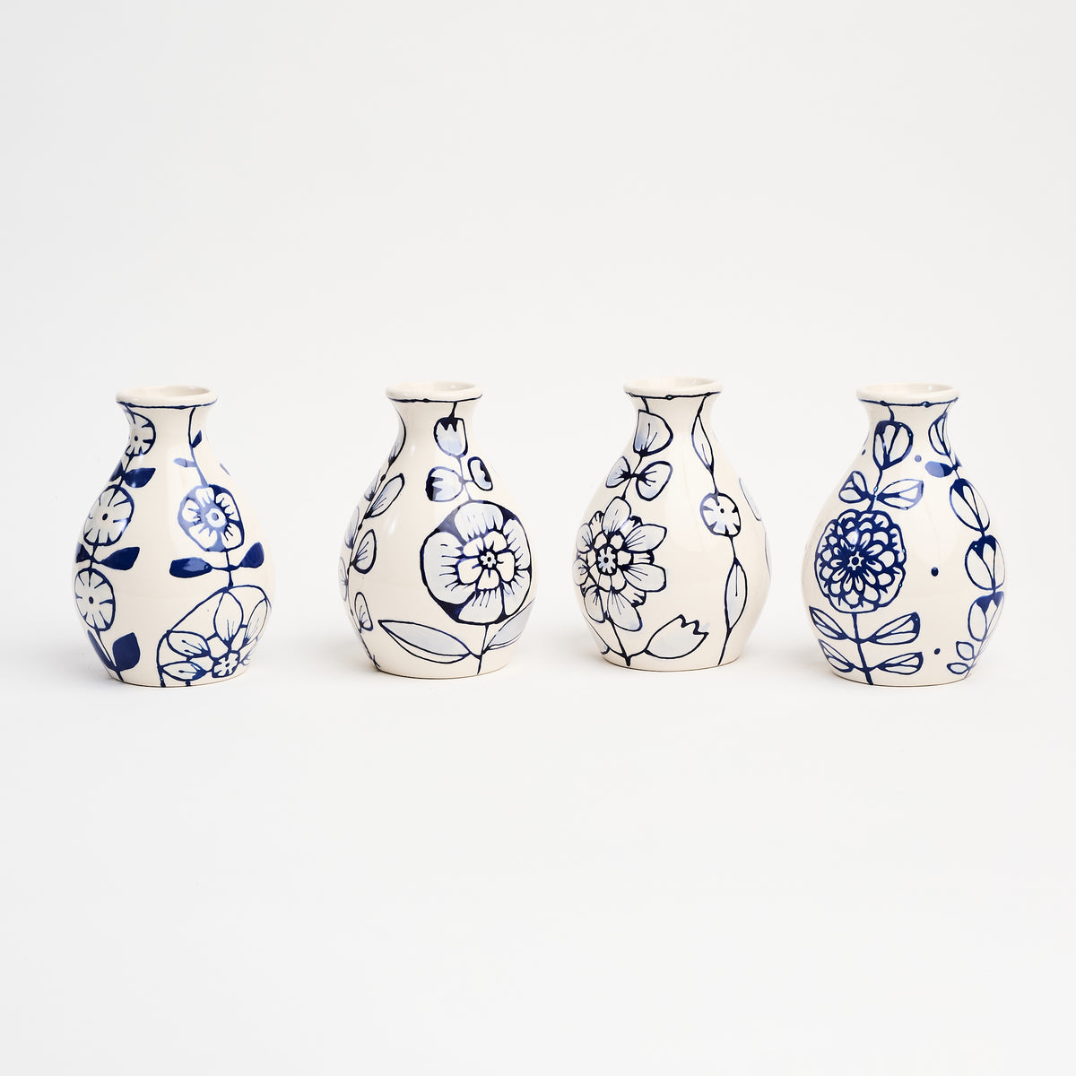 Stephanie Verdun Pear Vase in Blue & French Blue on a white background at Addison West