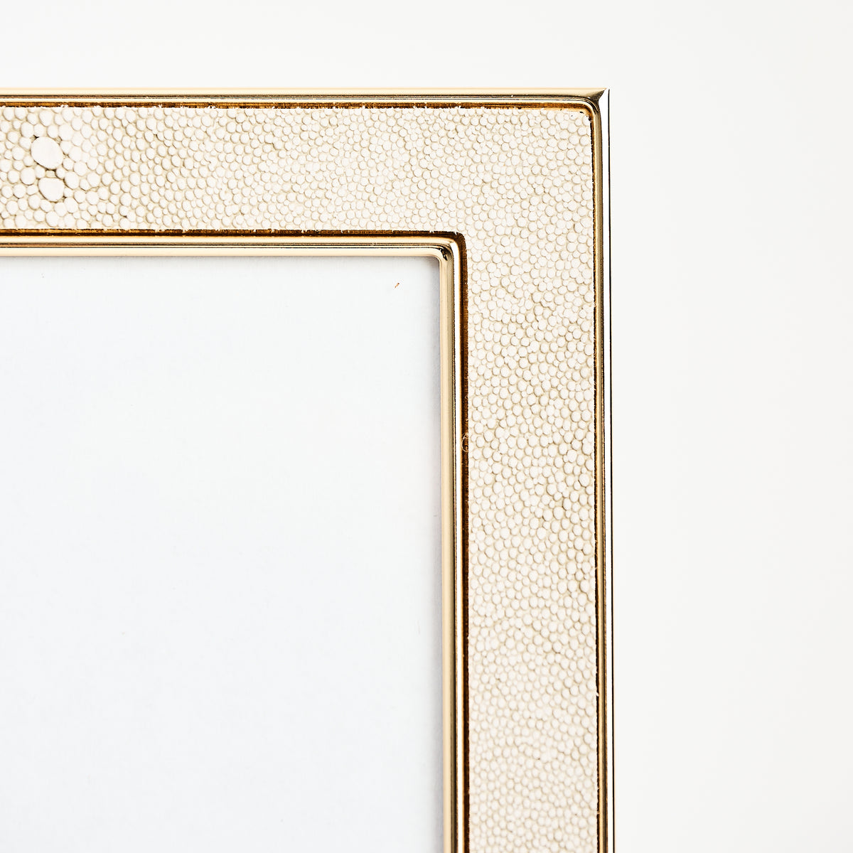 4" x 6" Cream Shagreen Picture Frame on a white background at Addison West
