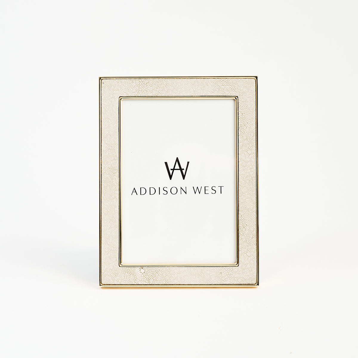 5" x 7" Cream Shagreen Picture Frame on a white background at Addison West