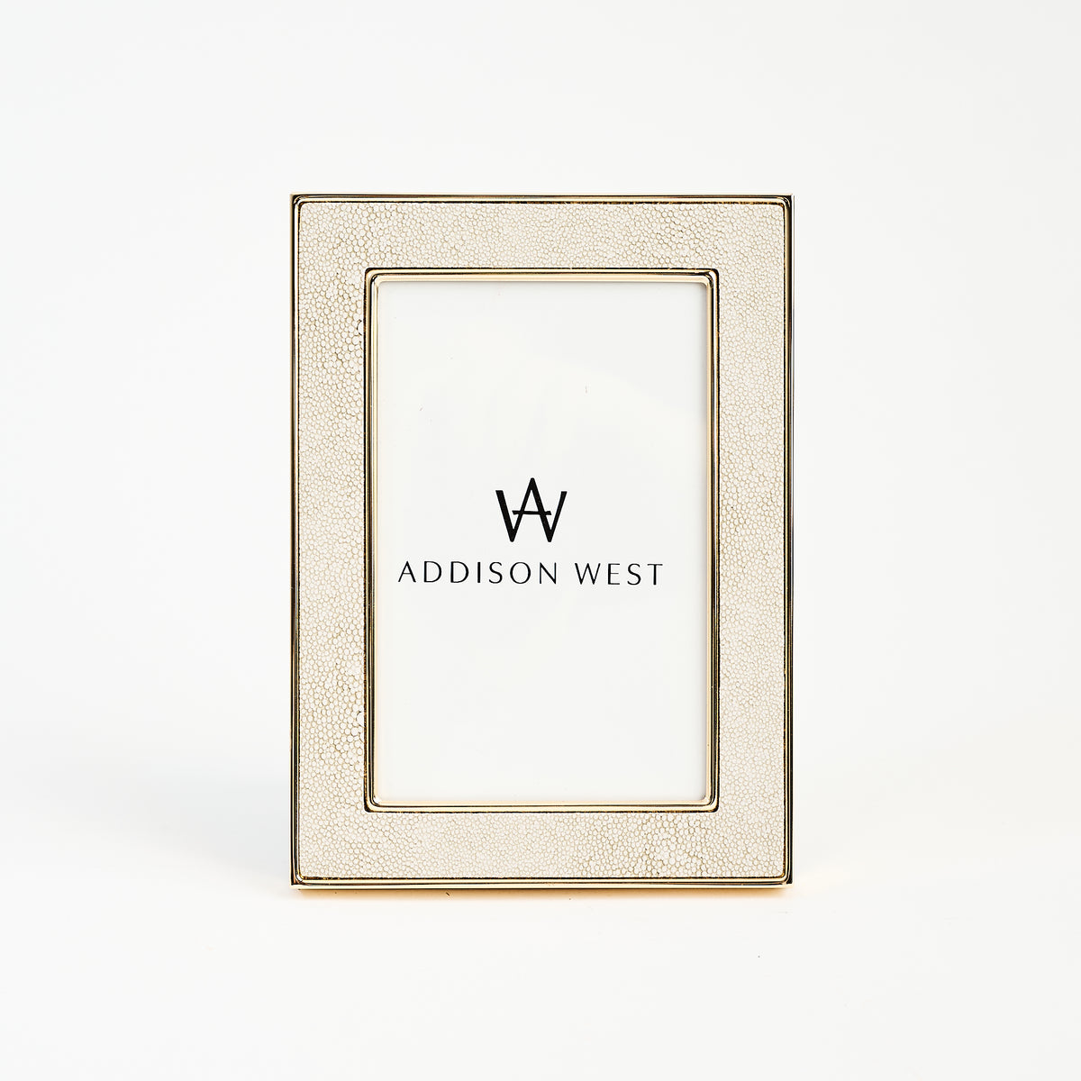 4" x 6" Cream Shagreen Picture Frame on a white background at Addison West