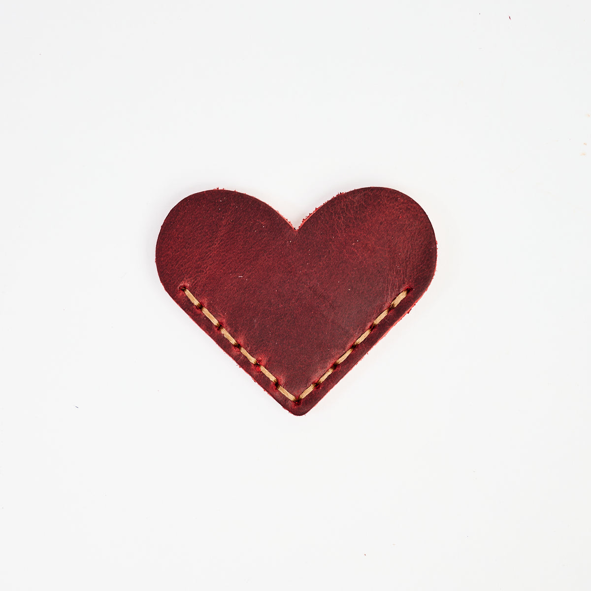 Leather Heart Bookmark in Red on a white background at Addison West