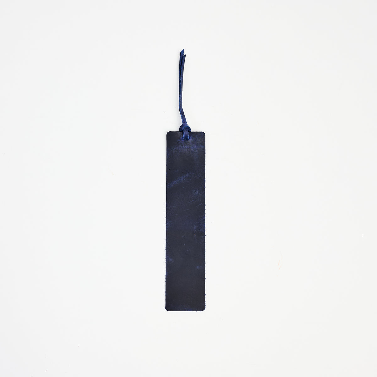 Genuine Leather Bookmark in Blue on a white background at Addison West