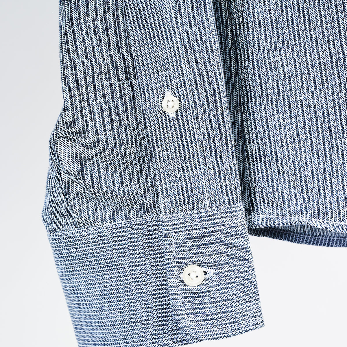 Warren Windsor Button Down in Blue Stripe on a white background at Addison West
