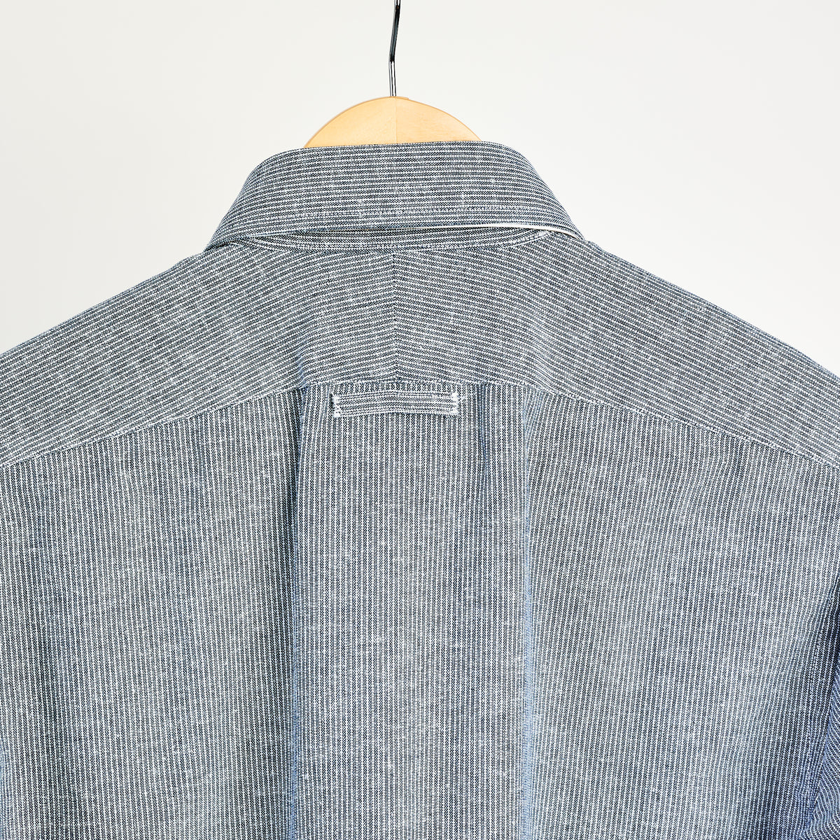 Warren Windsor Button Down in Blue Stripe on a white background at Addison West