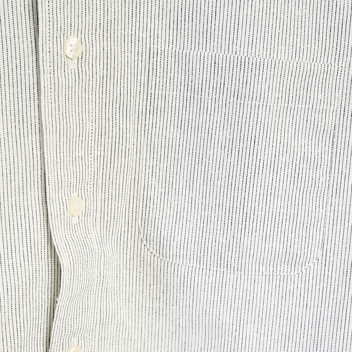 Warren Windsor Button Down in White Stripe on a white background at Addison West