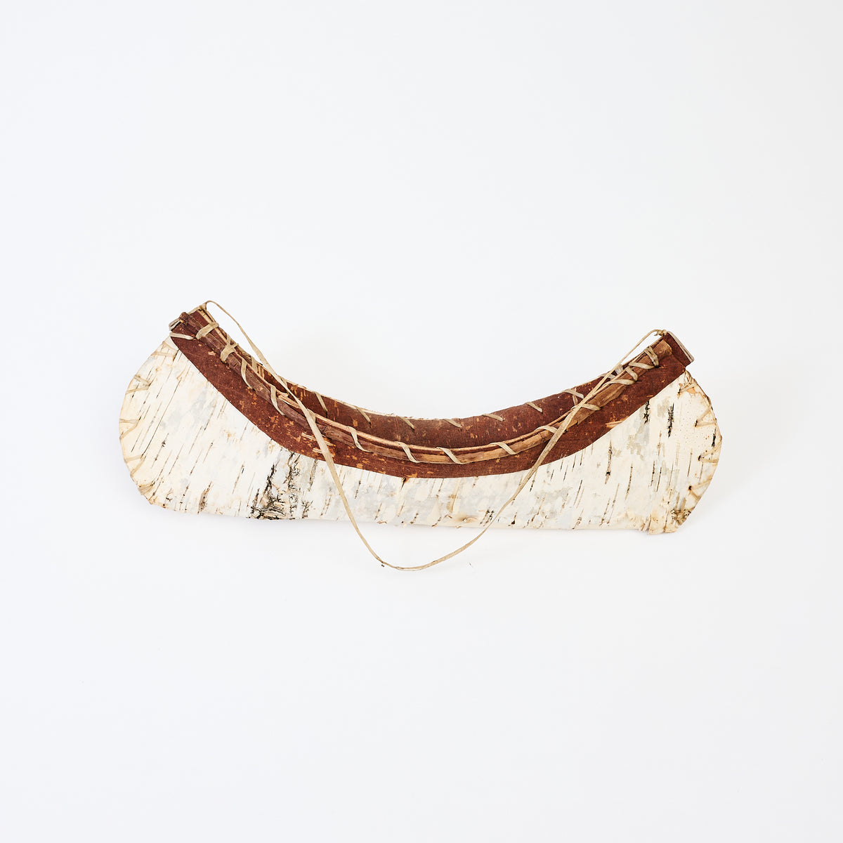Vintage 13" Birchbark Canoe on a white background at Addison West