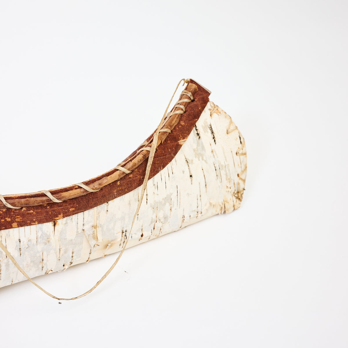 Vintage 13" Birchbark Canoe on a white background at Addison West