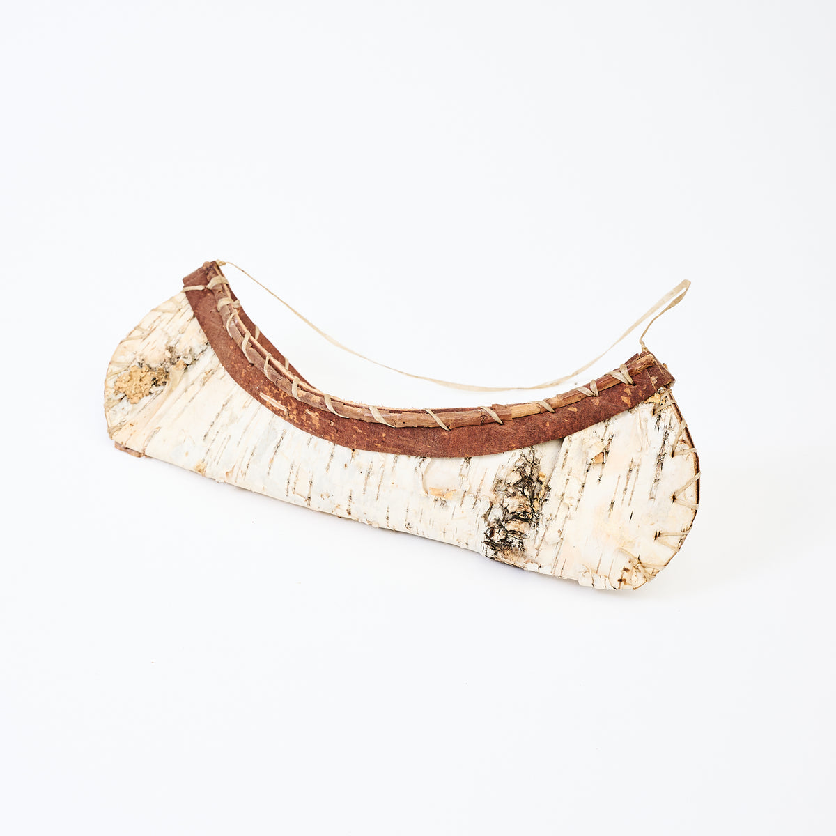 Vintage 13" Birchbark Canoe on a white background at Addison West