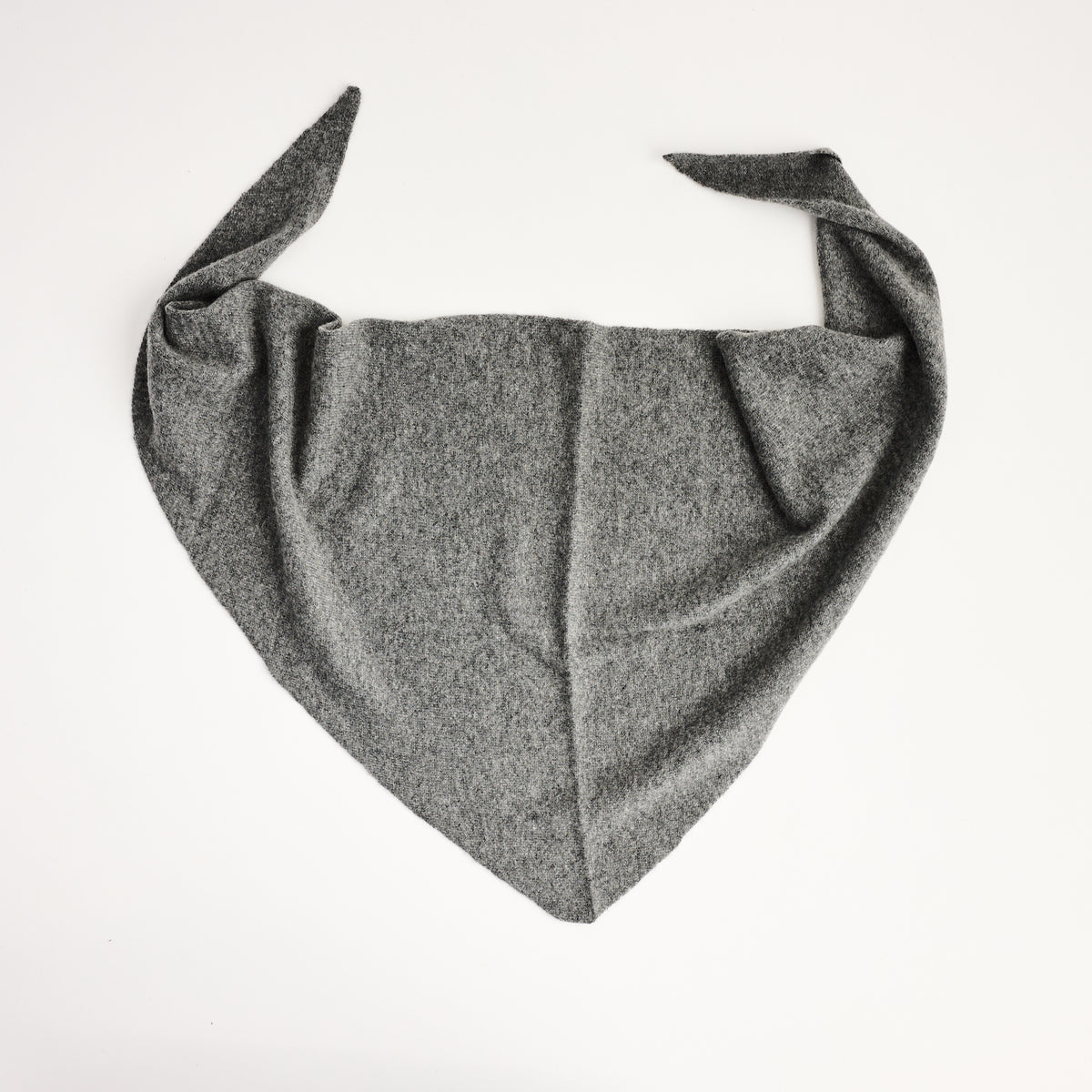 Cashmere Neckerchief in Graphite Heather on a white background at Addison West