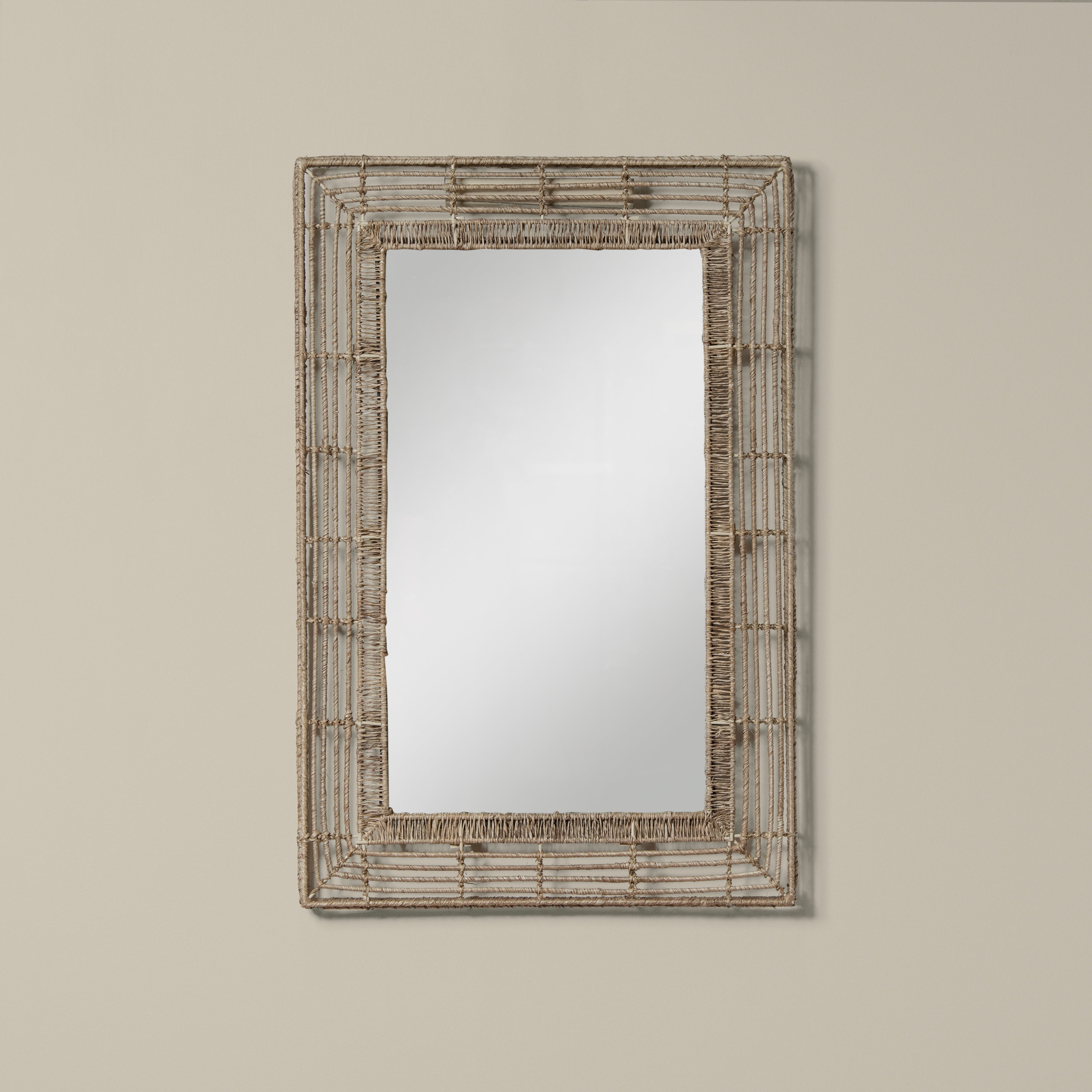 Beehive Rectangular Mirror on a beige background at Addison West