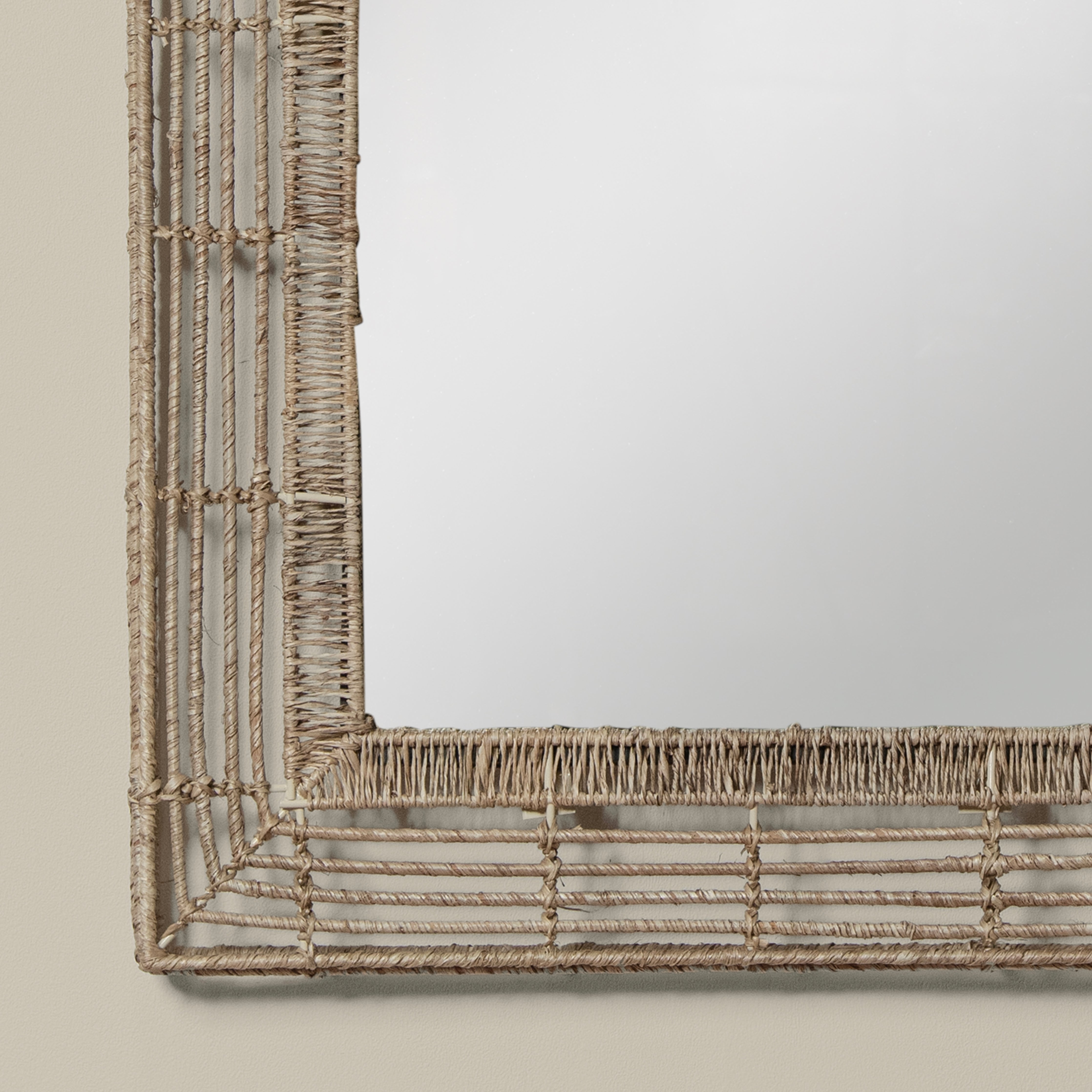 Close up of Beehive Rectangular Mirror on a beige background at Addison West