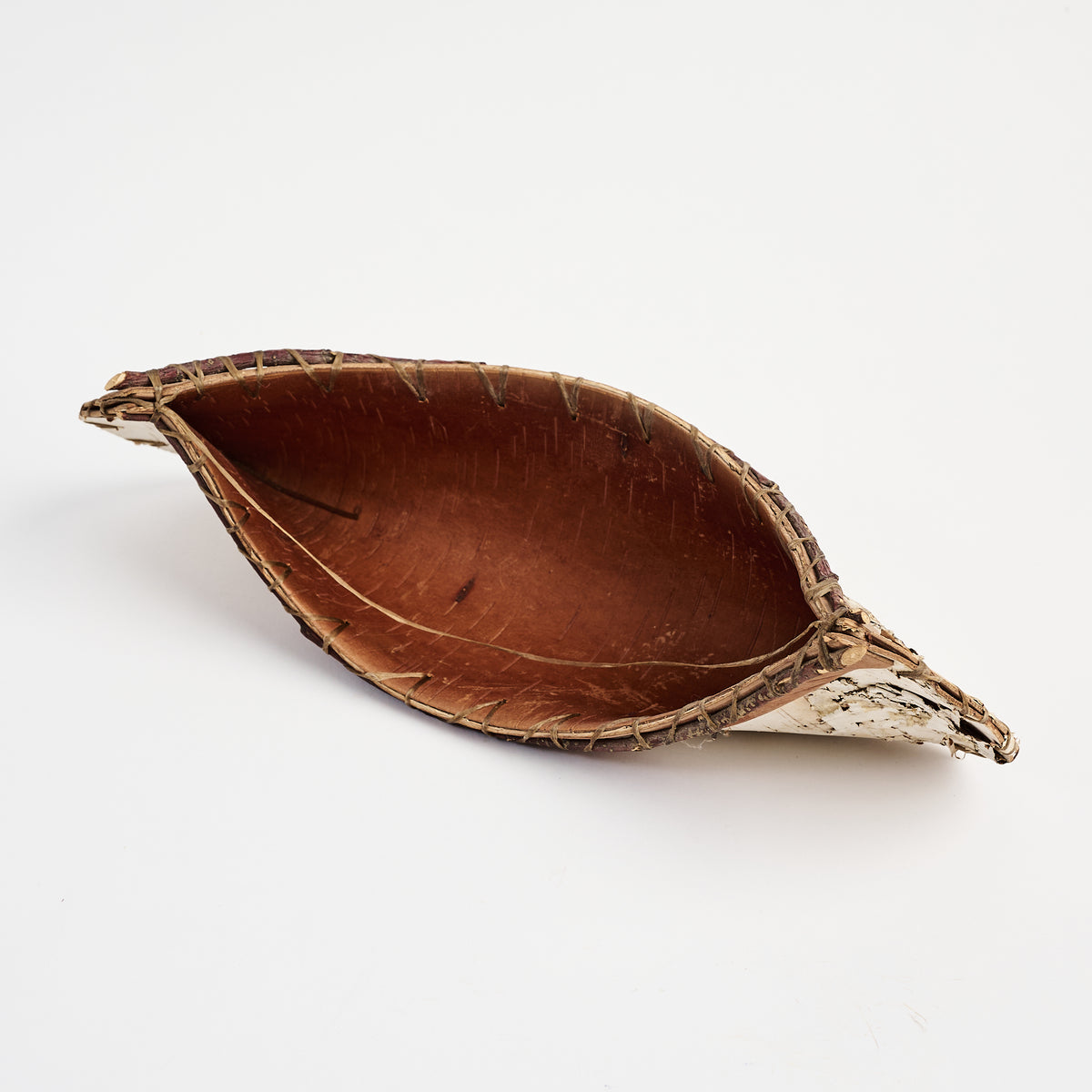 Vintage 13" Birchbark Canoe on a white background at Addison West