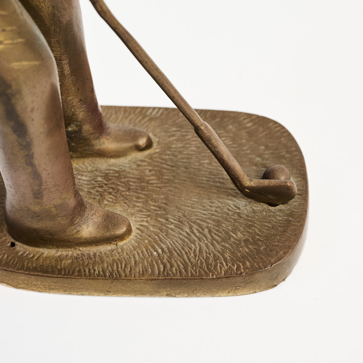 Vintage Brass Golfer on a white background at Addison West