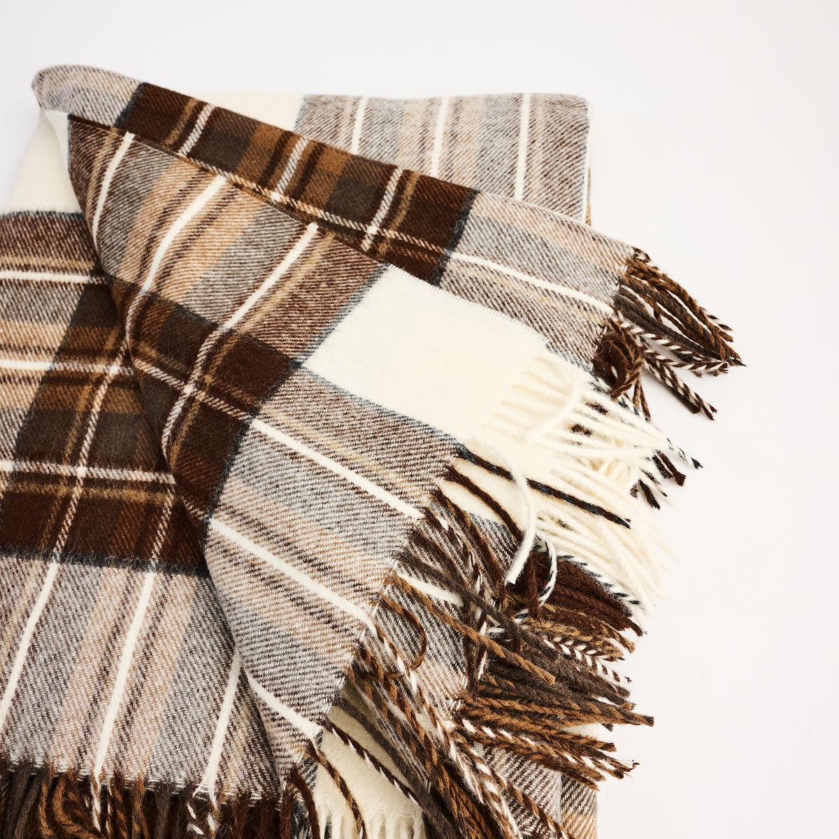 Dress Stewart Merino Throw Blanket on a white background at Addison West