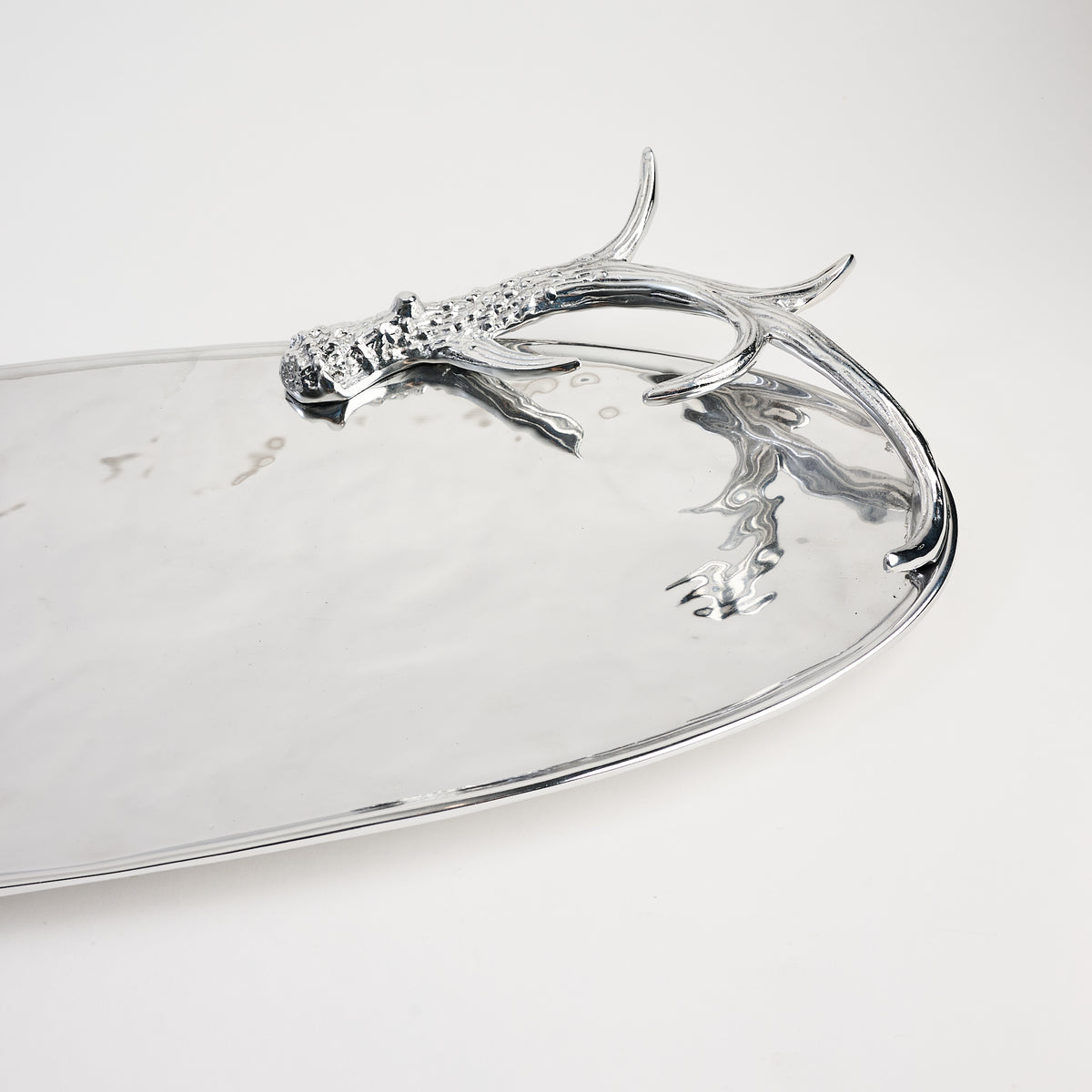 Beatriz Ball Western Antler Extra Large Oval Tray on a white background at Addison West