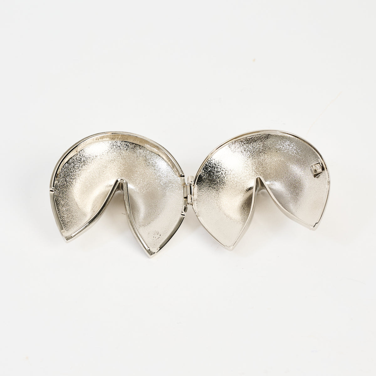Silver Fortune Cookie Keepsake Box on a white background at Addison West