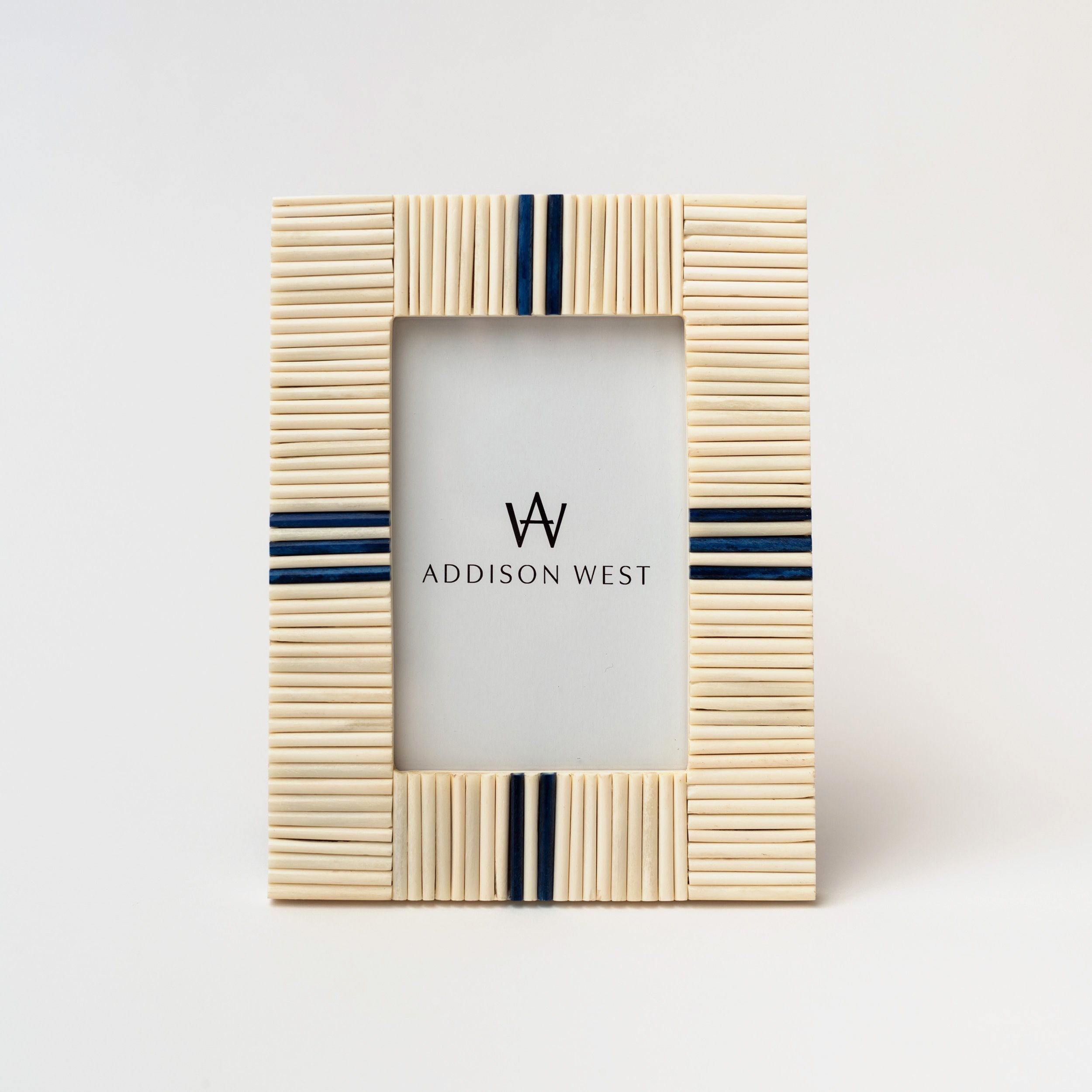 Light and Lapis Picture Frame on a white background at Addison West