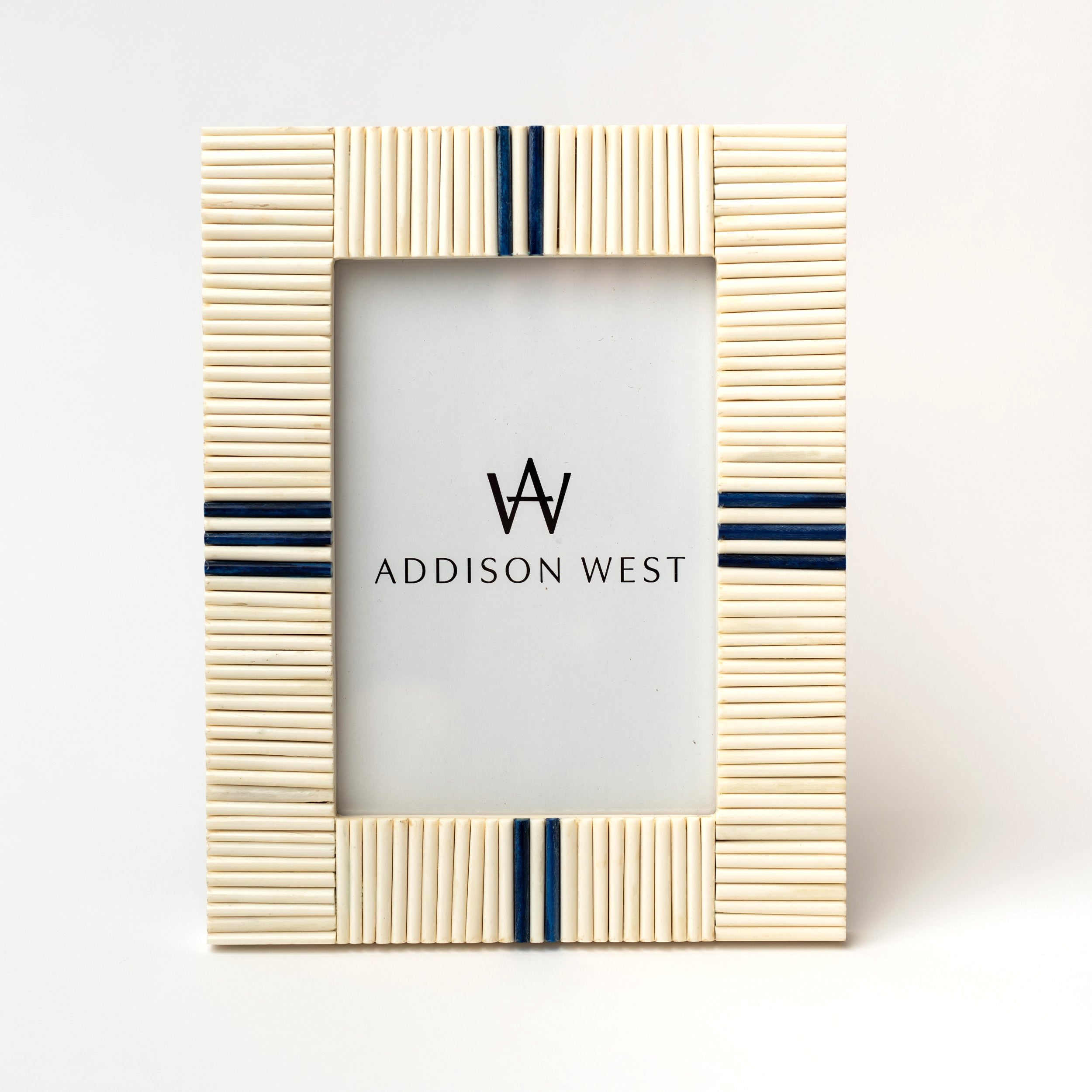 Light and Lapis Picture Frame on a white background at Addison West