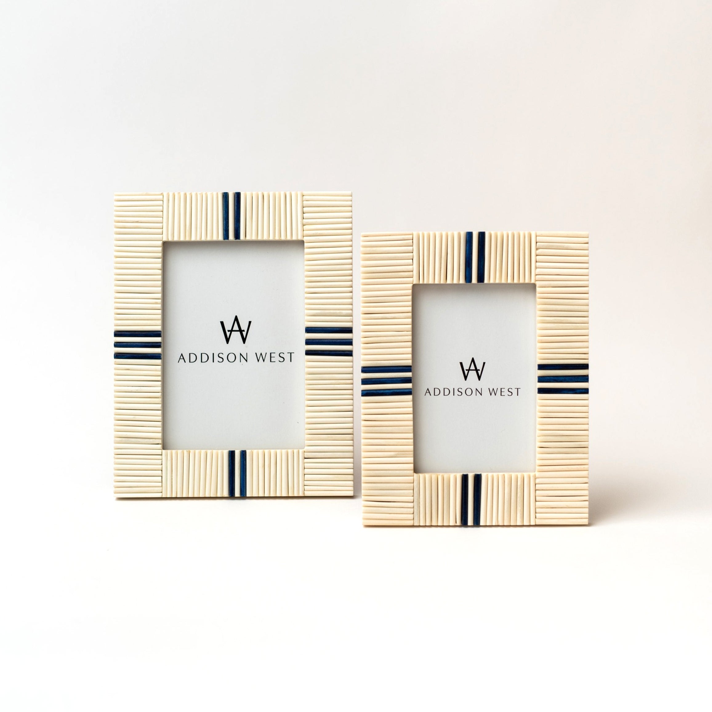 Light and Lapis Picture Frame on a white background at Addison West
