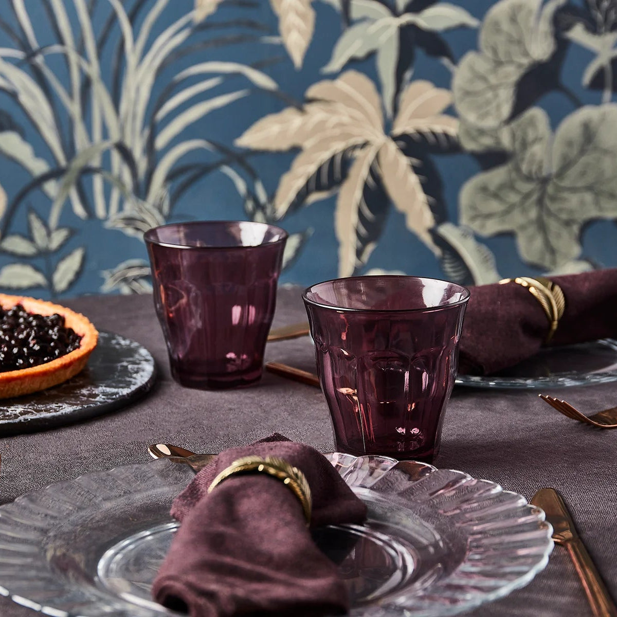 Duralex Le Picardie® Plum Glass Tumbler on a table at Addison West
