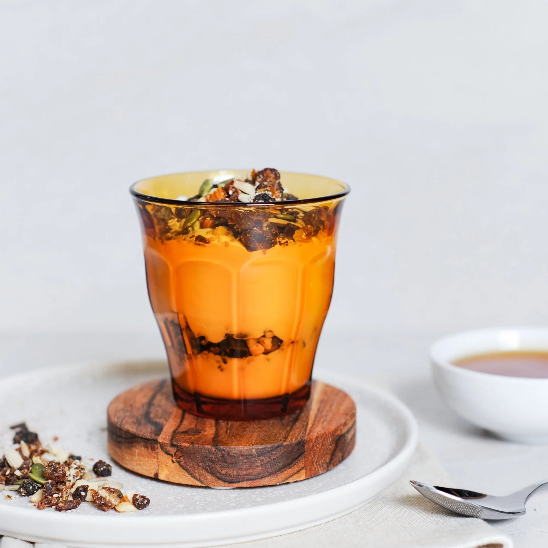 Duralex Le Picardie® Amber Glass Tumbler on a white background at Addison West
