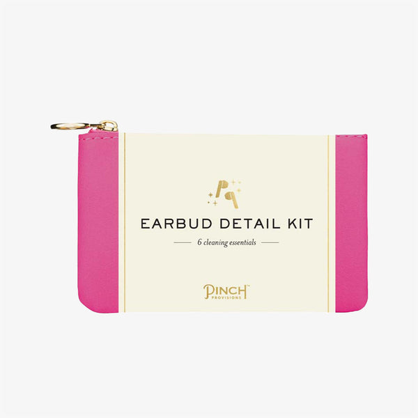 Earbud detail kit in pink on a white background