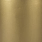 Close up of Eclipse Gold Metal Drum Base with Dark Brown Wood Top Nested Coffee Table