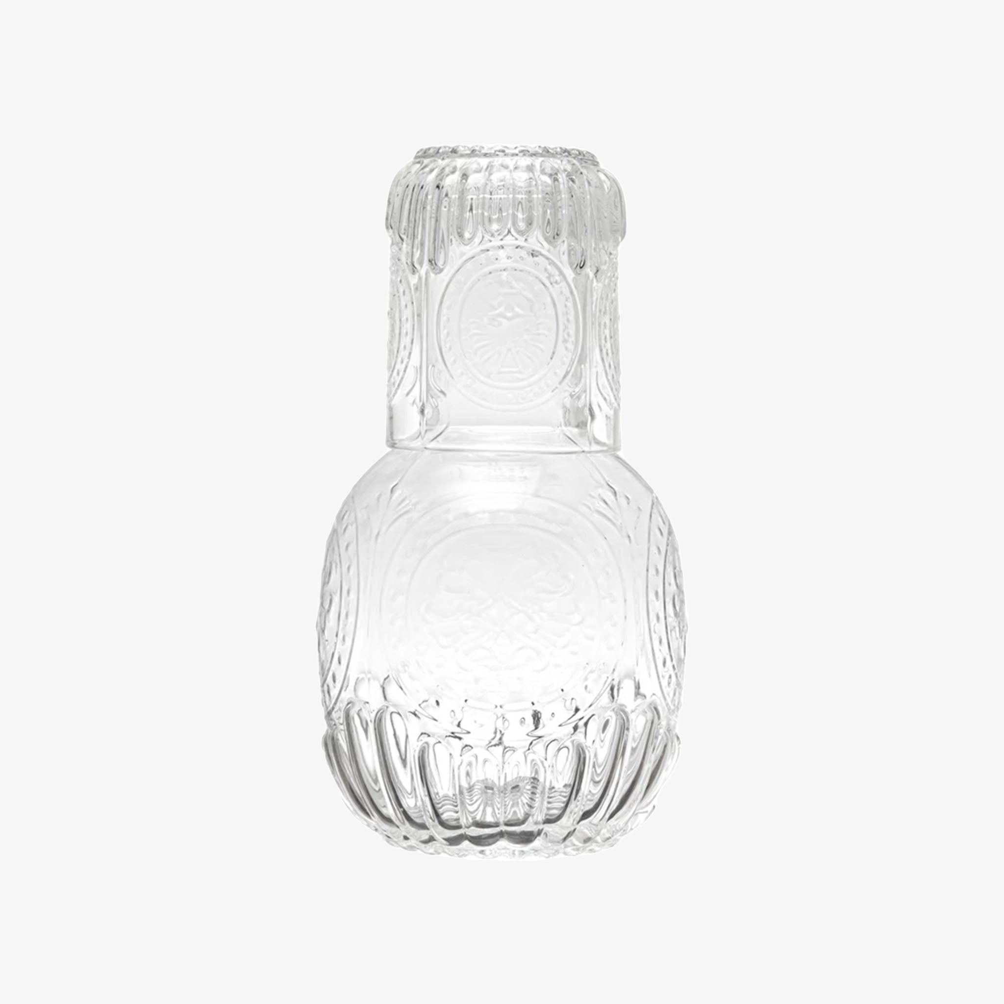 Emily Embossed Glass Carafe and Cup Set - Addison West