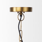 Close up of Fenton 18" Gold W/Gold Accents Pendant Light on a white background