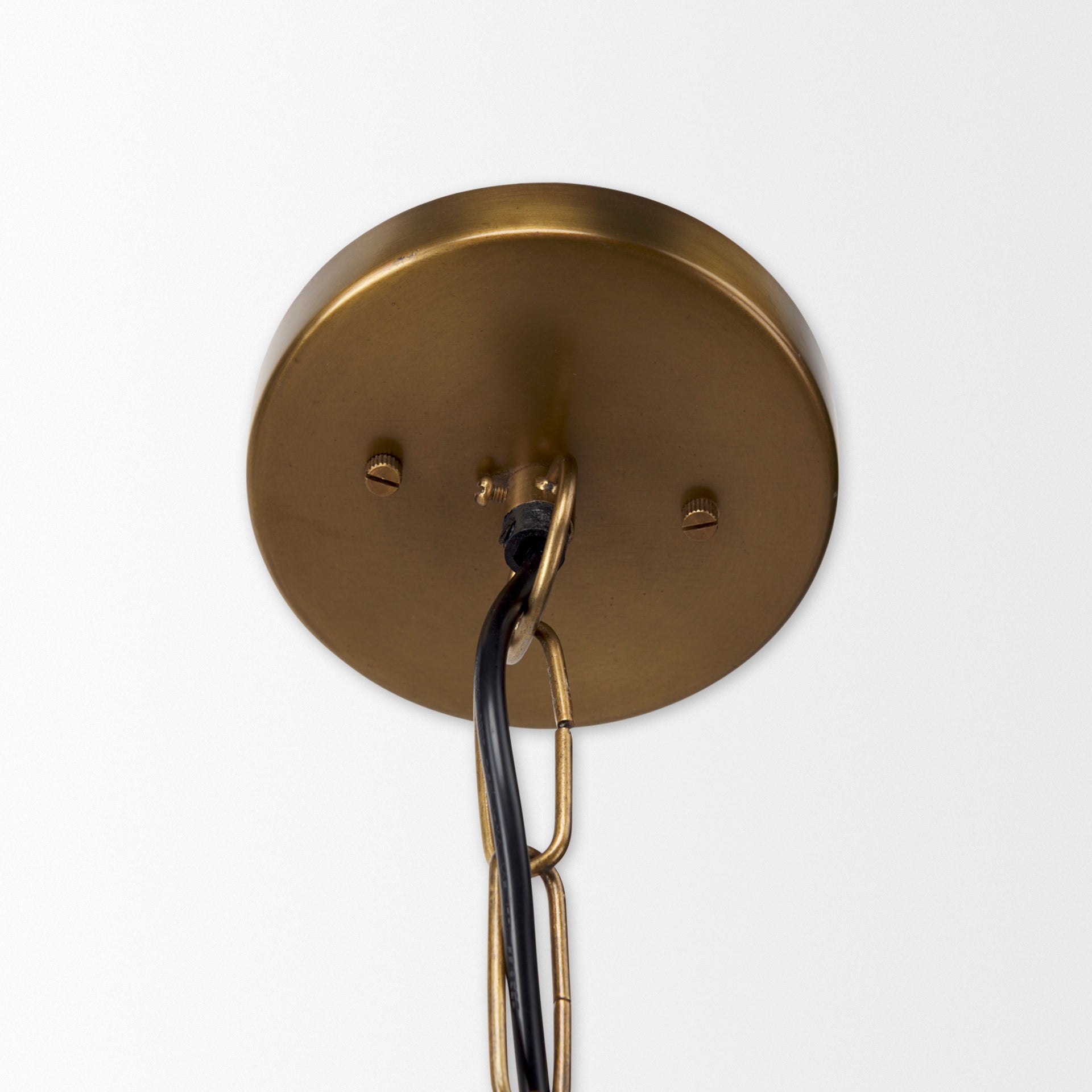 Close up of Fenton 18" Gold W/Gold Accents Pendant Light on a white background
