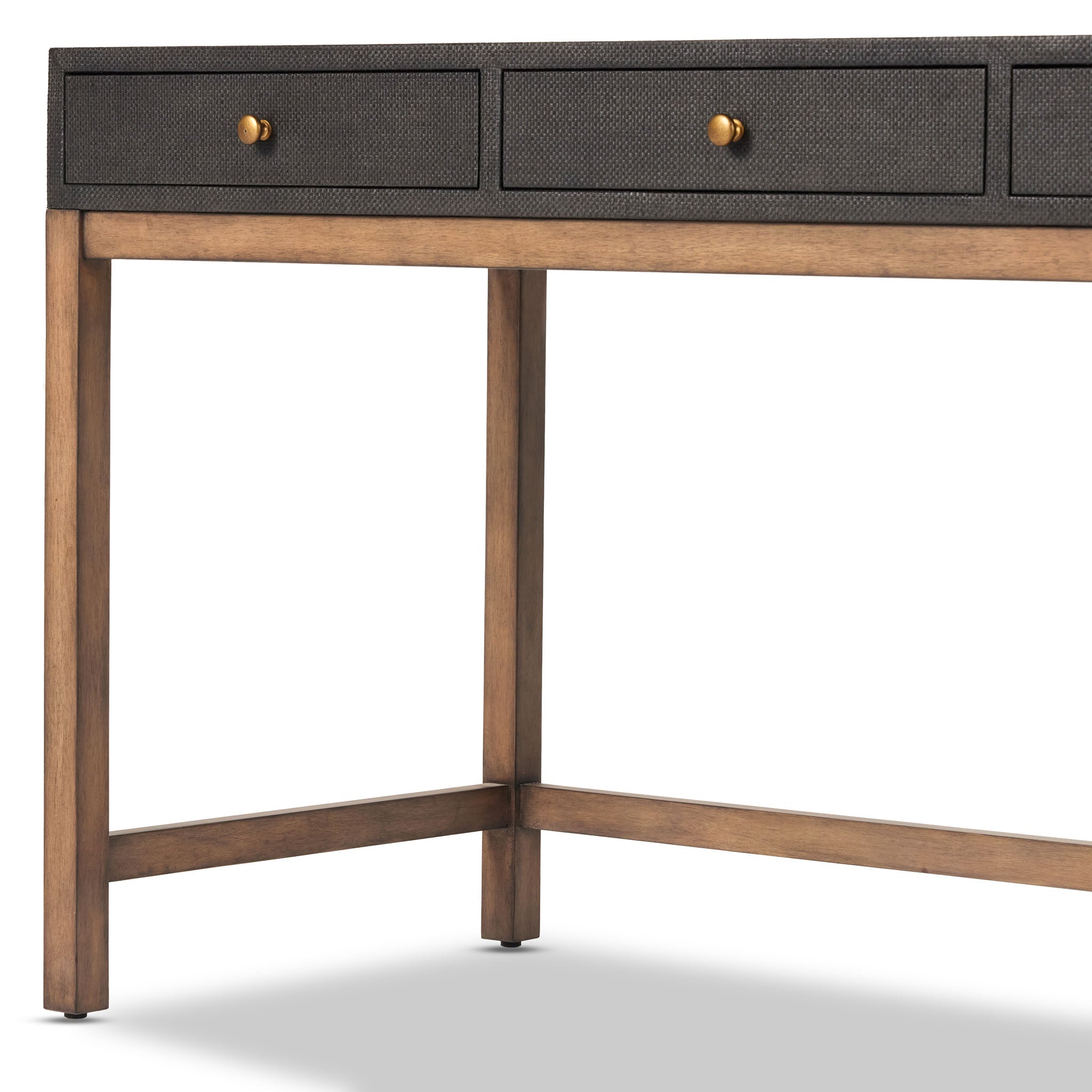 Four Hands Fiona Desk in Black Raffia - Addison West